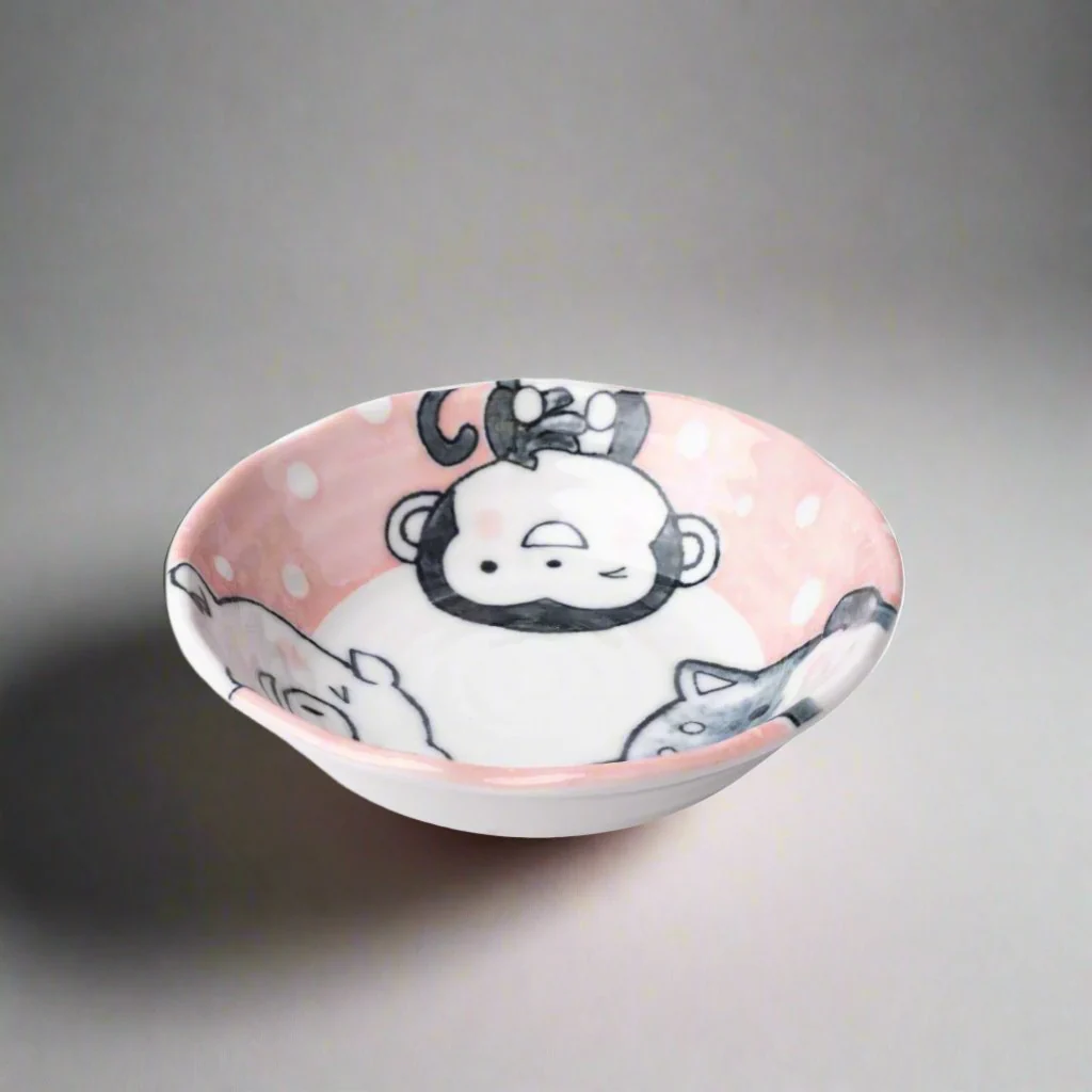 Kawaii Pink Glaze Small Shallow Bowl 14cm - Image 2