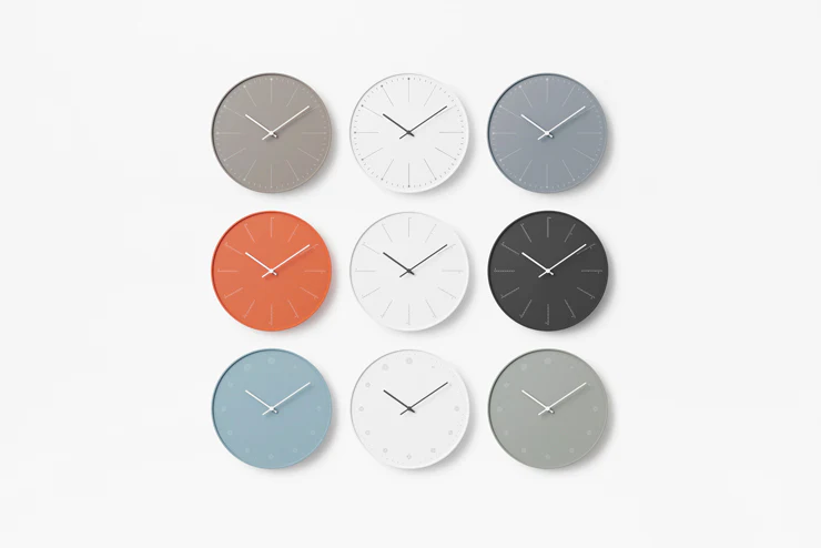 Lemnos Divide Japanese Designer Wall Clock - Orange - Image 4