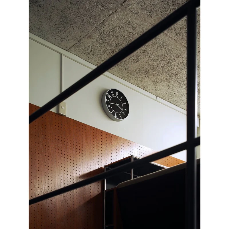 Lemnos eki Japanese Designer Wall Clock - Black - Image 4