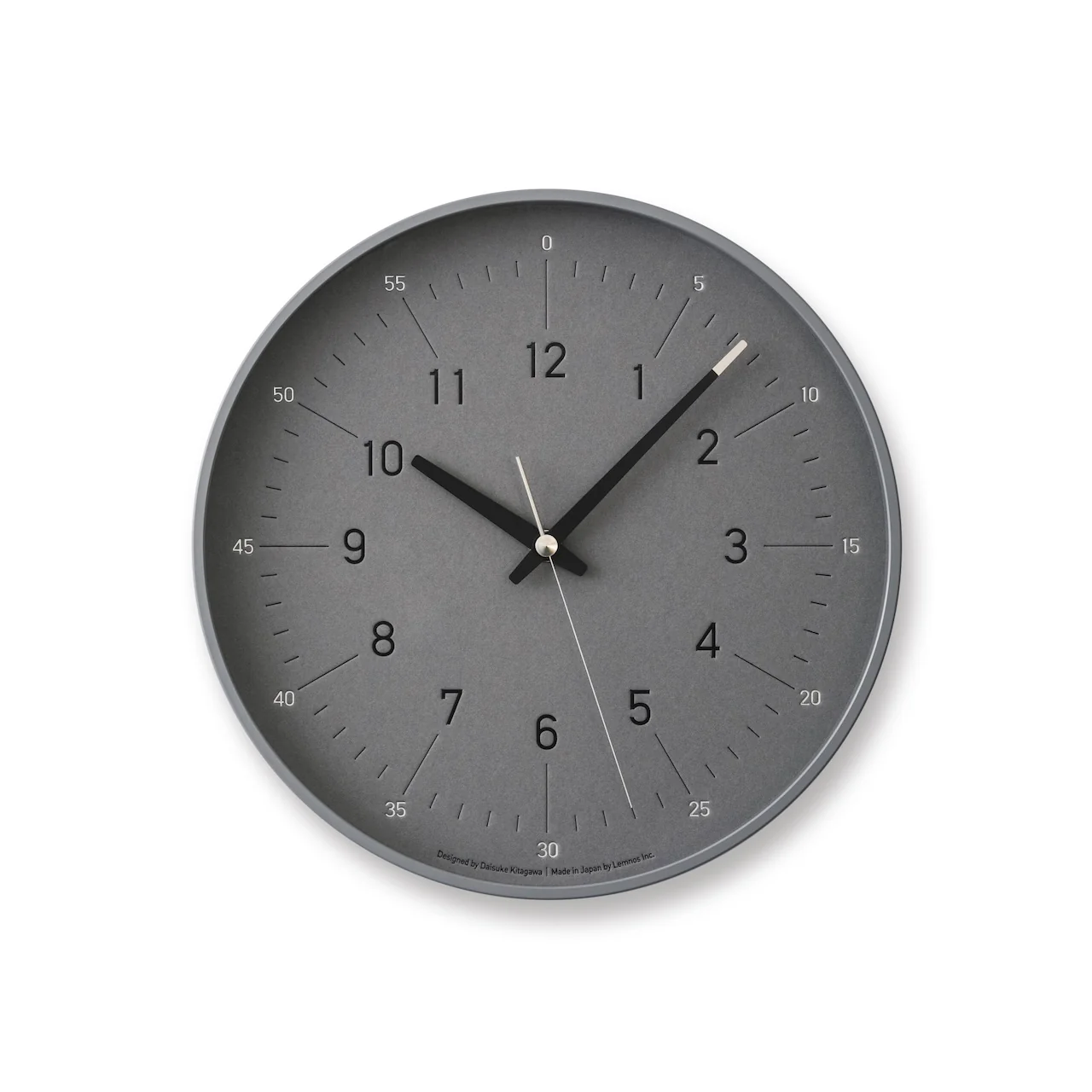 Lemnos essent Japanese Designer Wall Clock - Grey