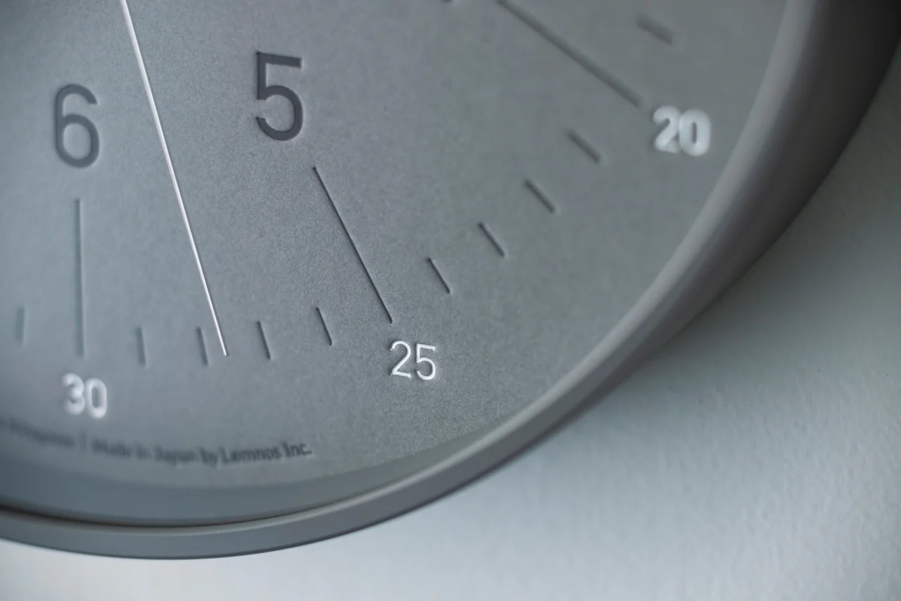 Lemnos essent Japanese Designer Wall Clock - Grey - Image 6