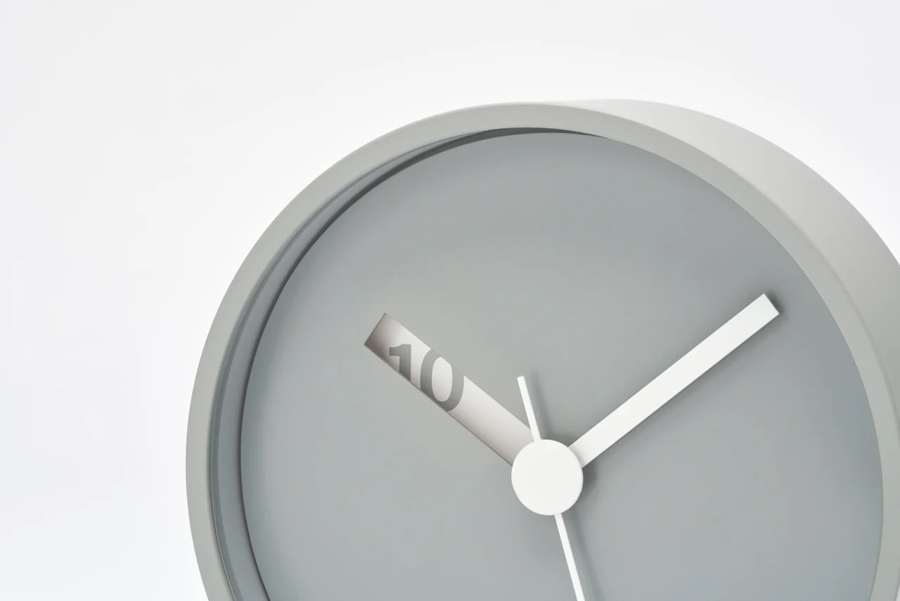 Lemnos Extra Normal Japanese Designer Clock - Grey - Image 2