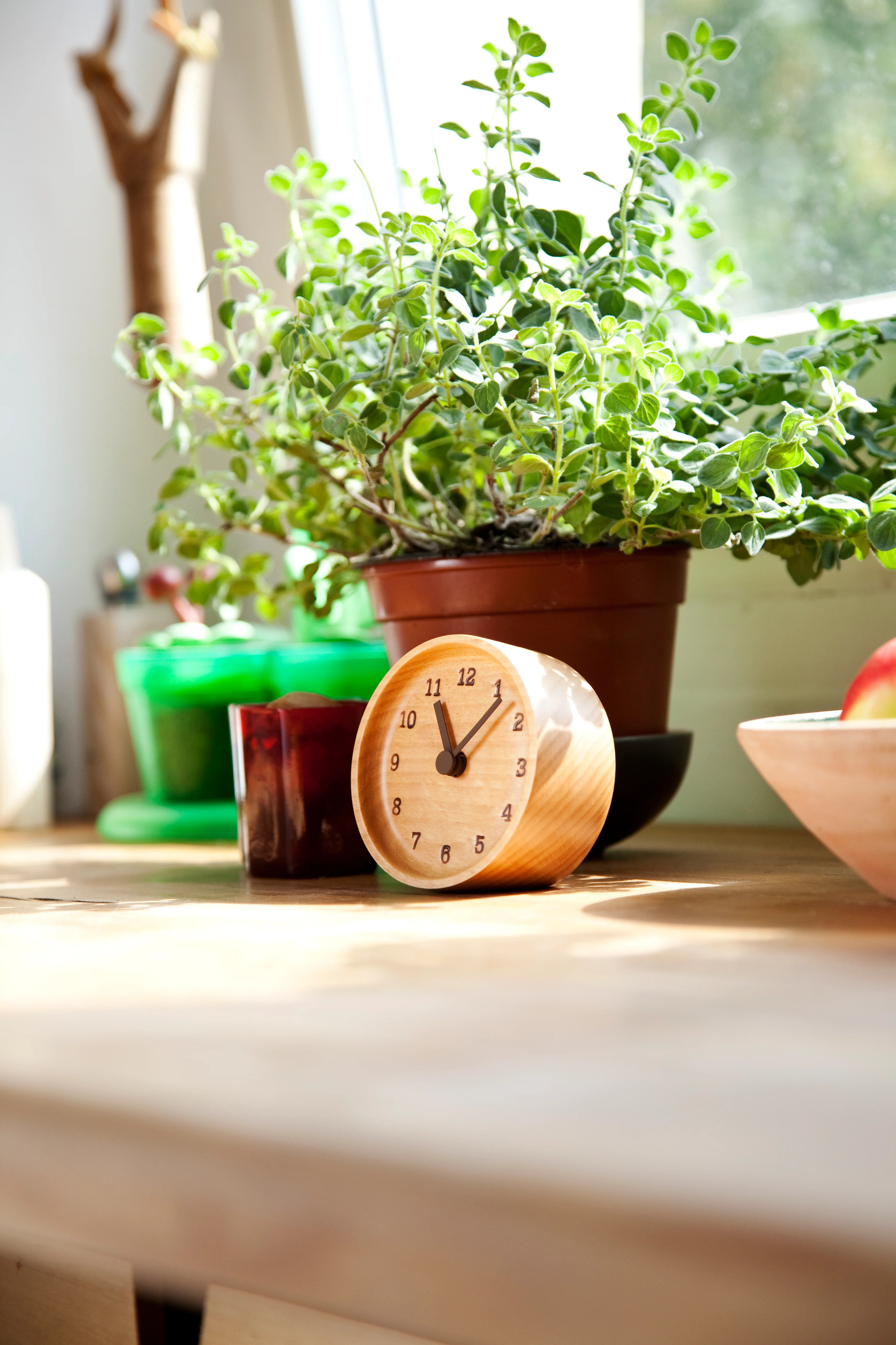 Lemnos MUKU Japanese Solid Beech Wood Desk Clock - Image 2