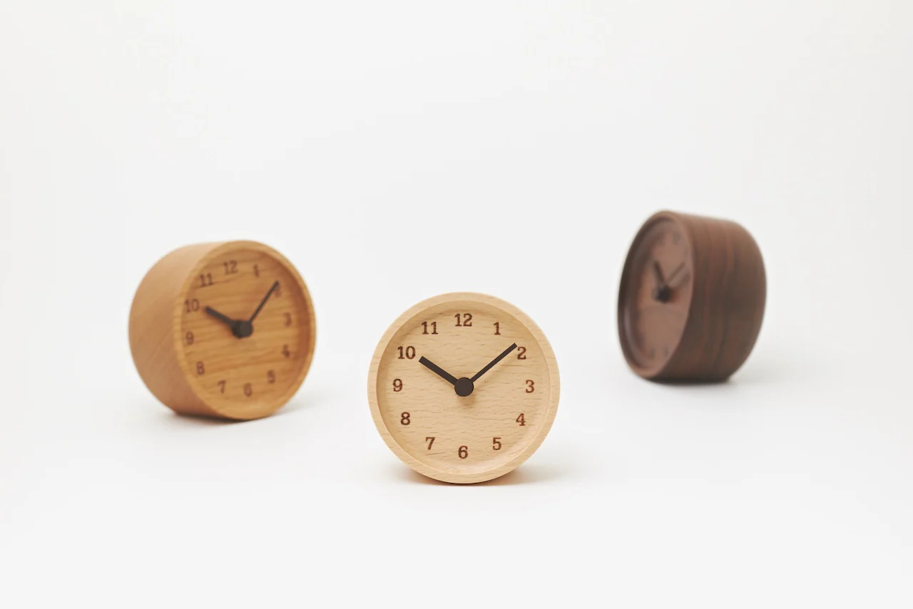 Lemnos MUKU Japanese Solid Beech Wood Desk Clock - Image 4