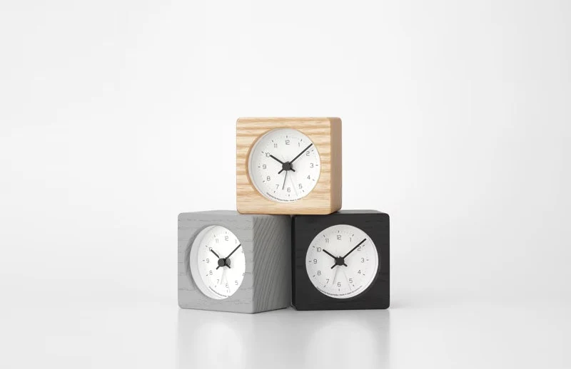 Lemnos NEUT Japanese Designer Alarm Clock - Black - Image 7