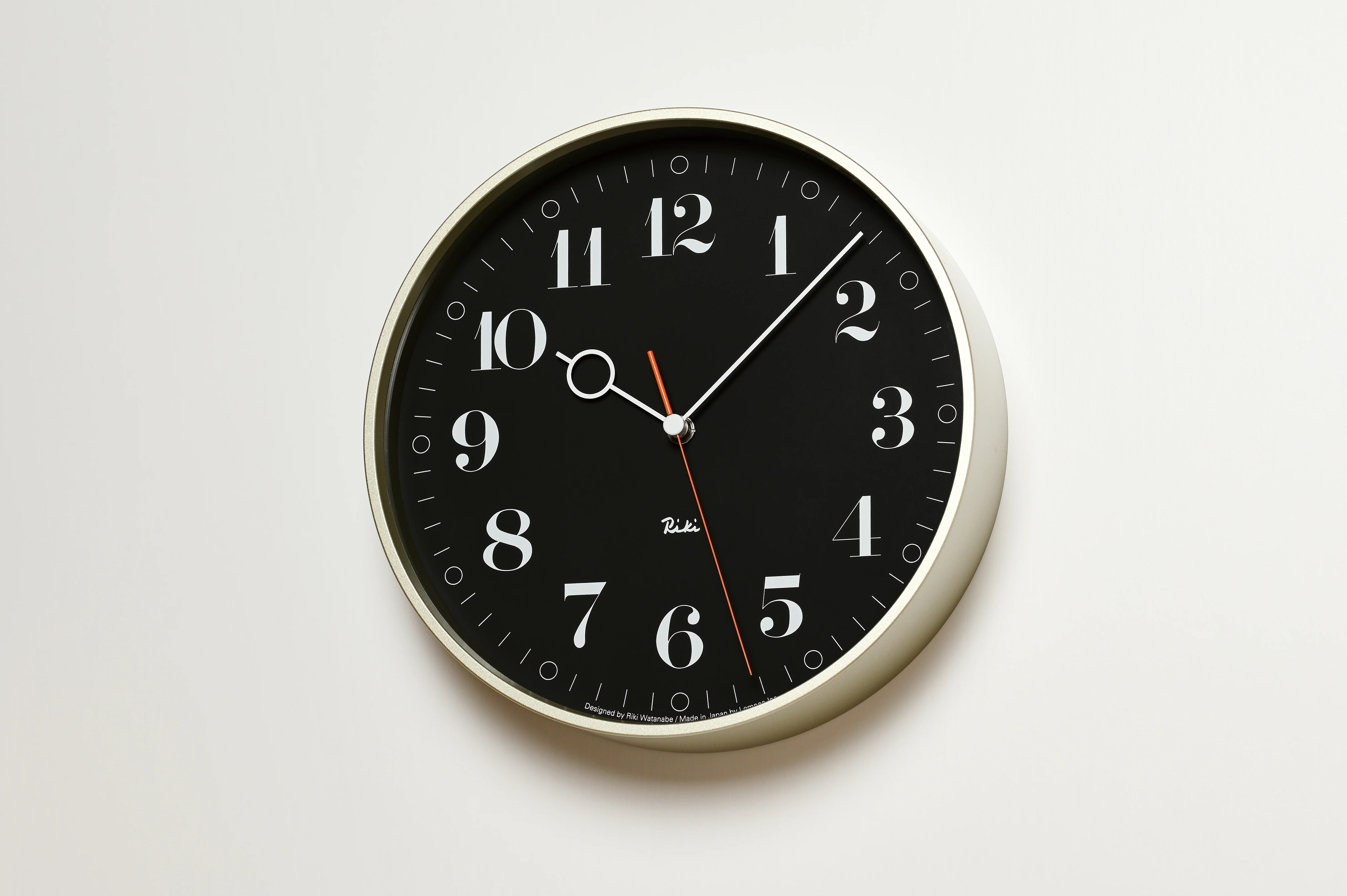 Lemnos RIKI Ring Japanese Designer Wall Clock - Black - Image 2