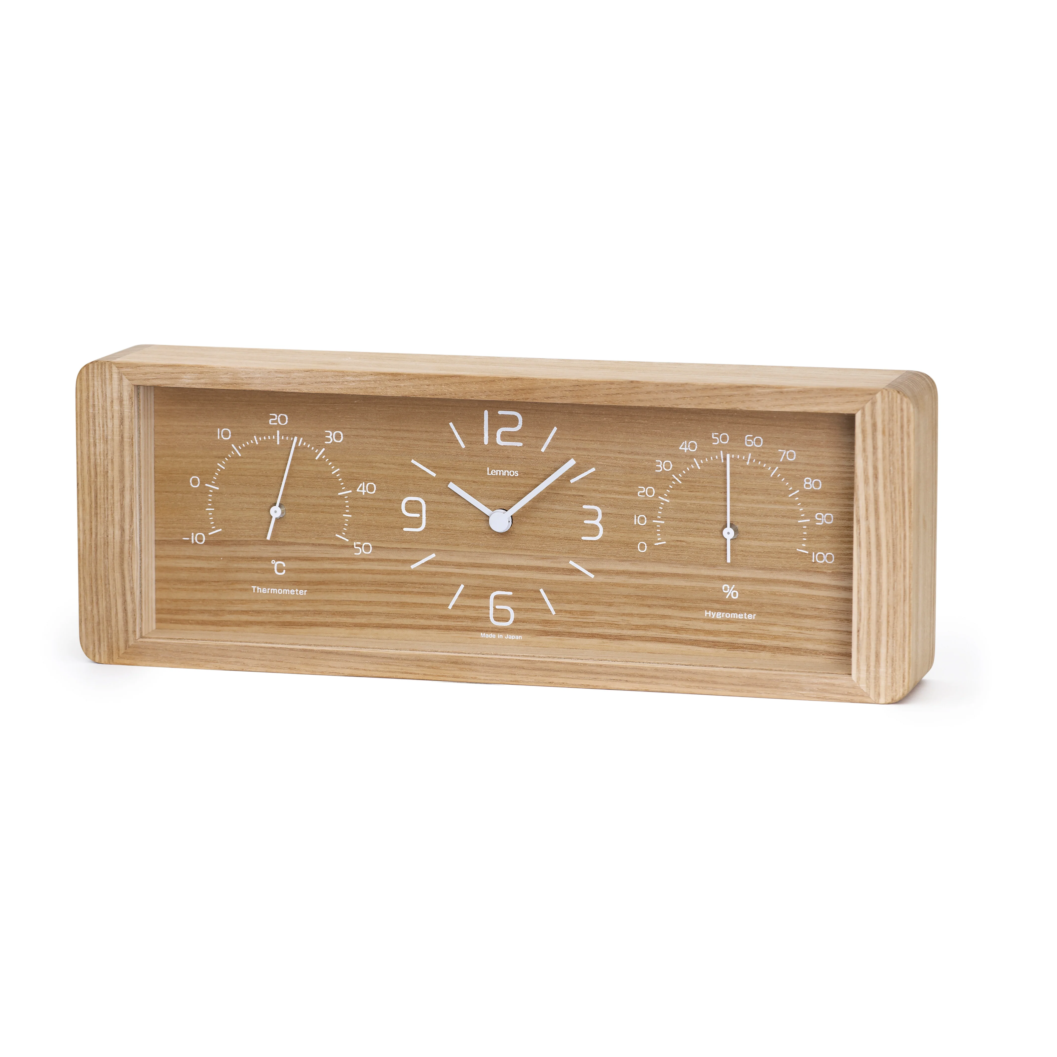 Lemnos Yokan Japanese Designer Desk Clock - Natural