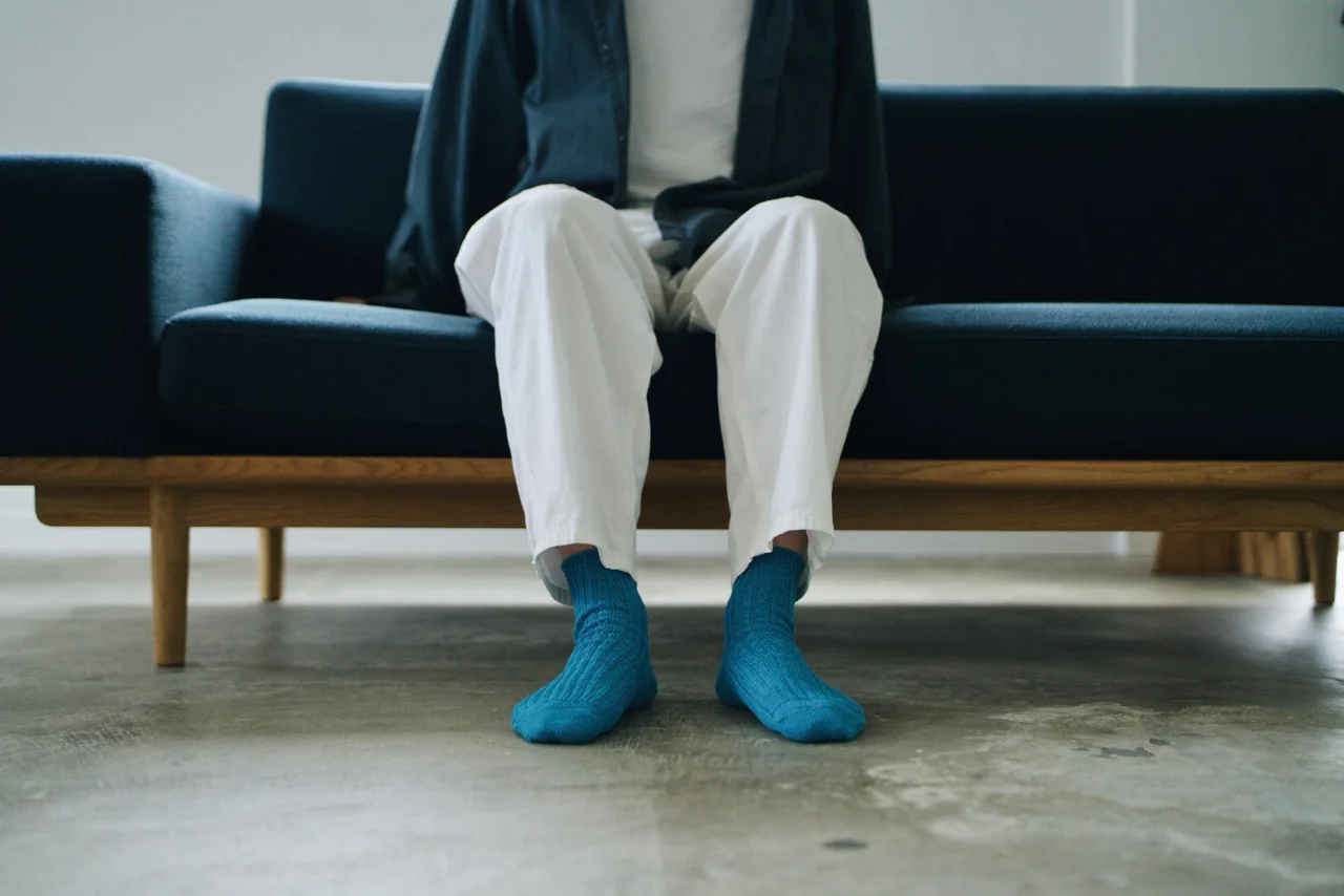 Linen Ribbed Socks - Tenkawa River - Image 2