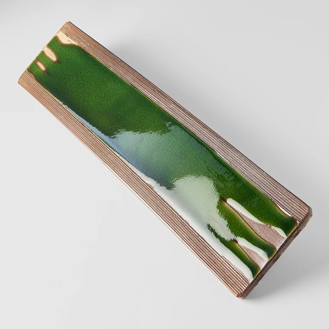 Bright Oribe Green Glaze Sushi Platter 52cm - Image 3