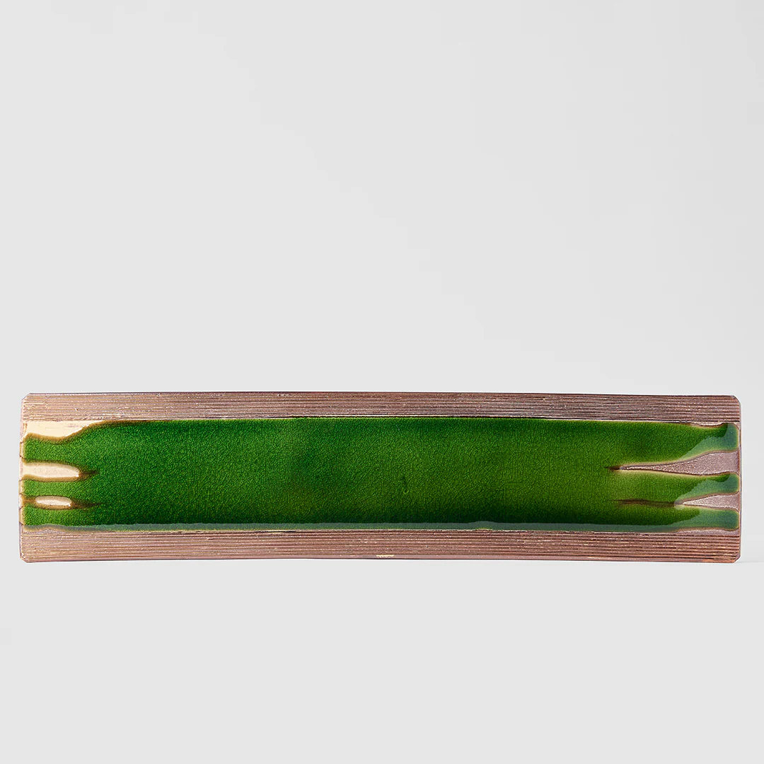 Bright Oribe Green Glaze Sushi Platter 52cm - Image 5