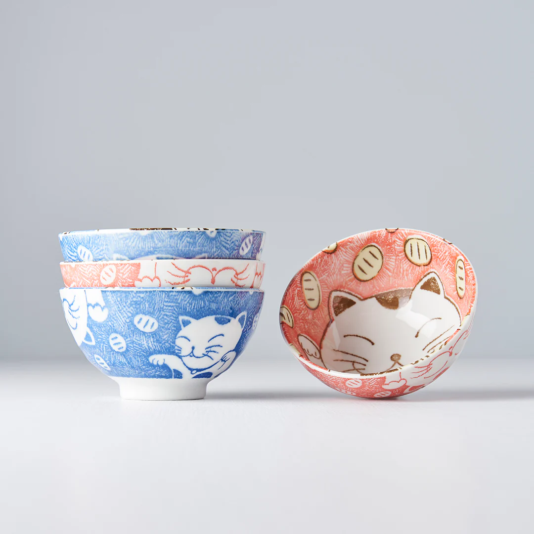 Manga Maneki 4 piece boxed bowl set 11cm - Image 3