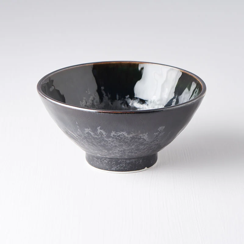 Matt W' Shiny Black Edge medium bowl 15cm - Image 4