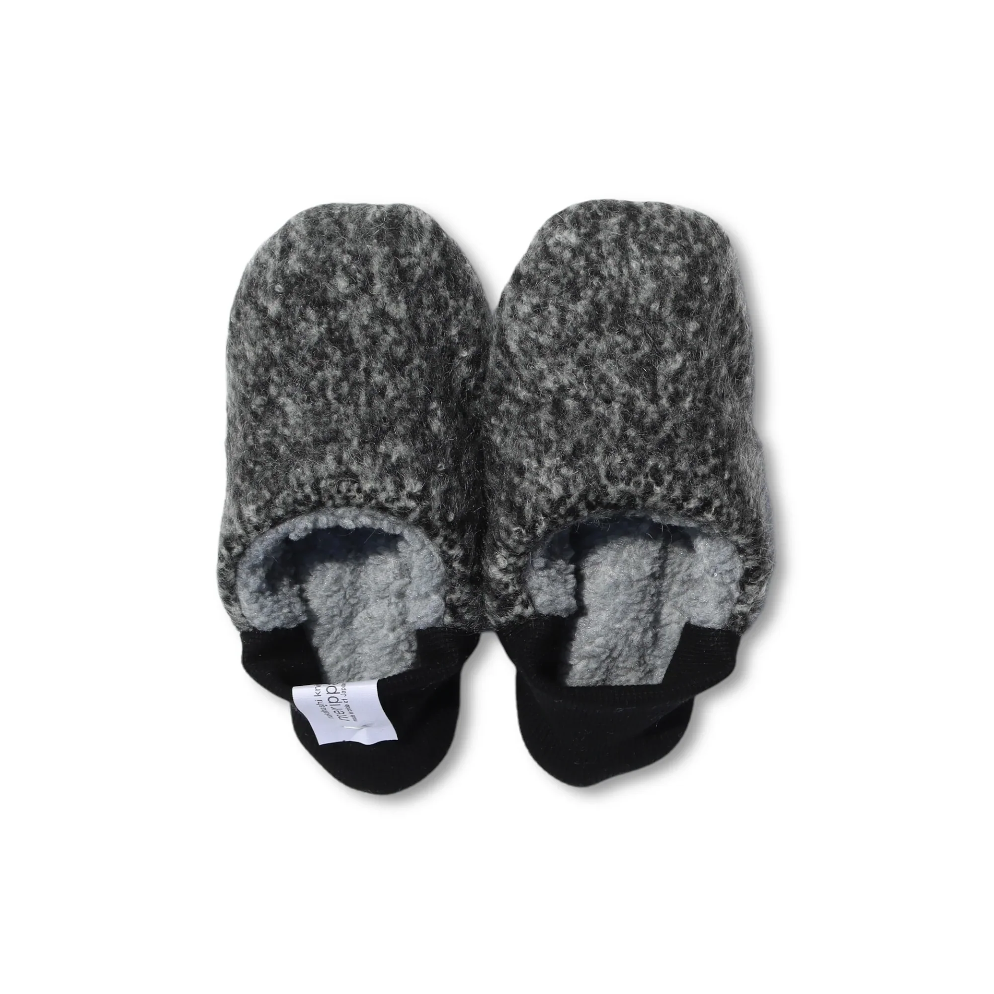 Merippa Melange Shaggy x Quilted Boa Grey Japanese Slippers - Image 2