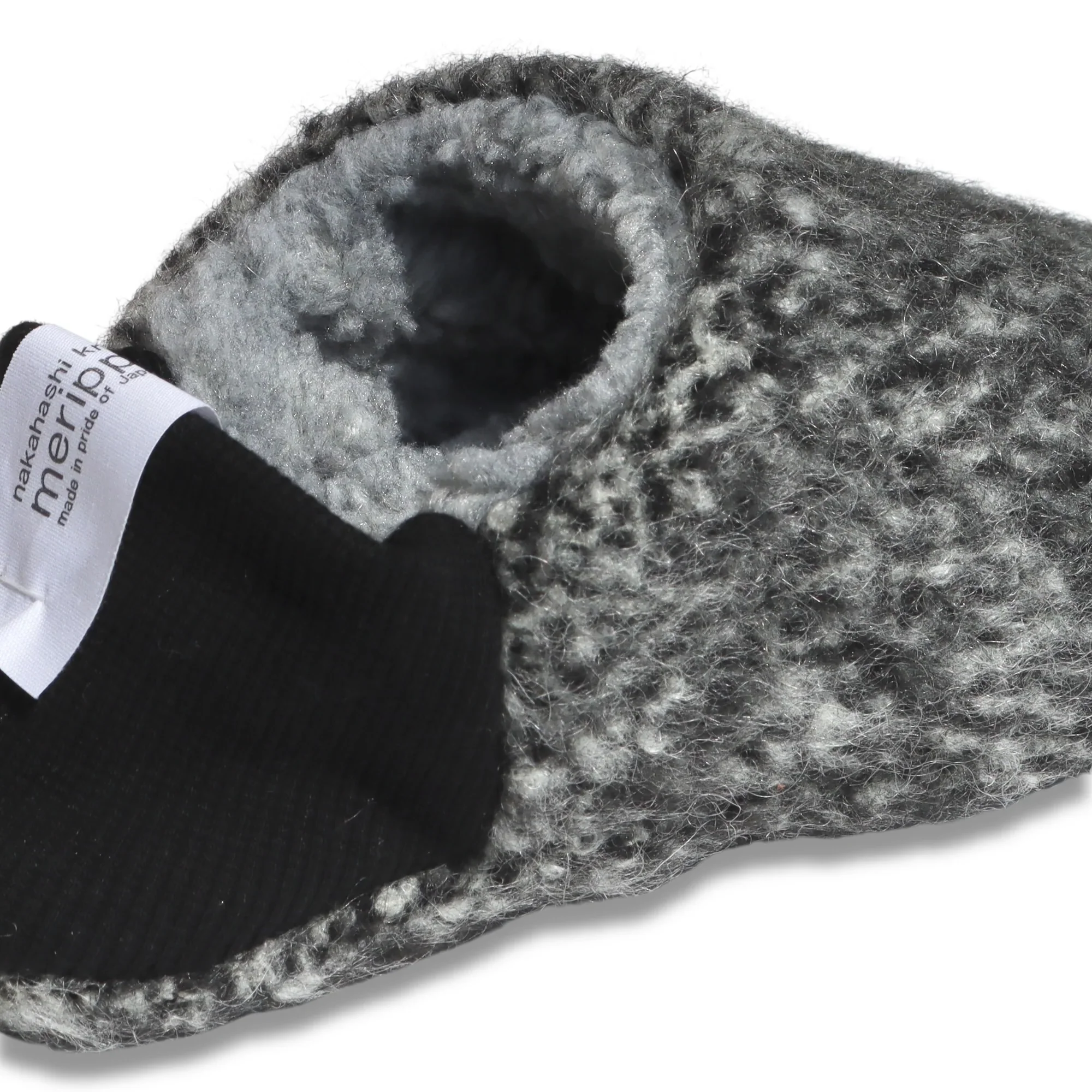Merippa Melange Shaggy x Quilted Boa Grey Japanese Slippers - Image 3