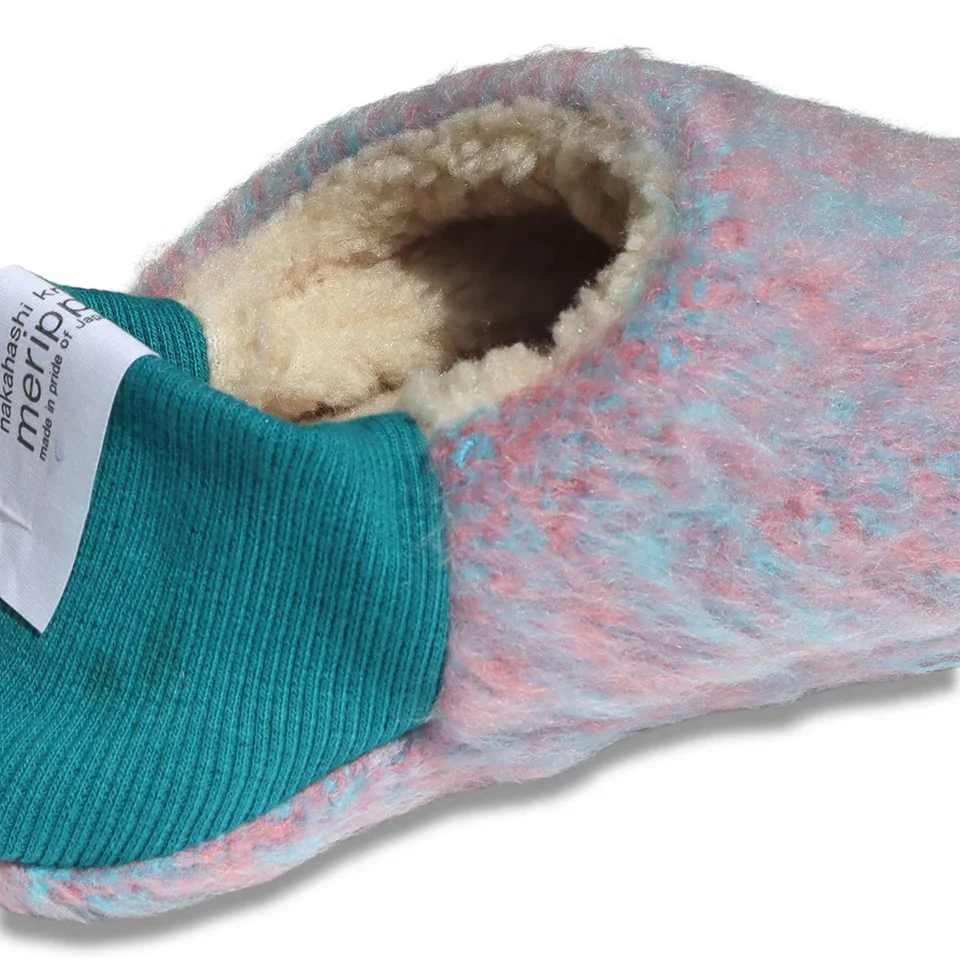 Merippa Melange Shaggy x Quilted Boa Purple Japanese Slippers - Image 3