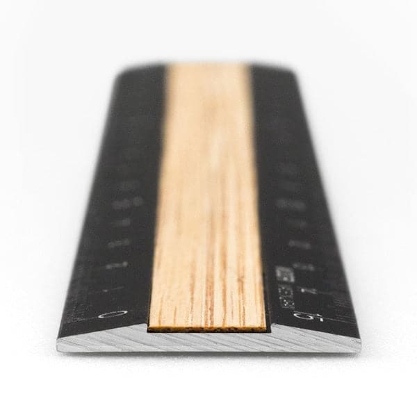 Midori Aluminium ruler 15cm Black & Bamboo - Image 3