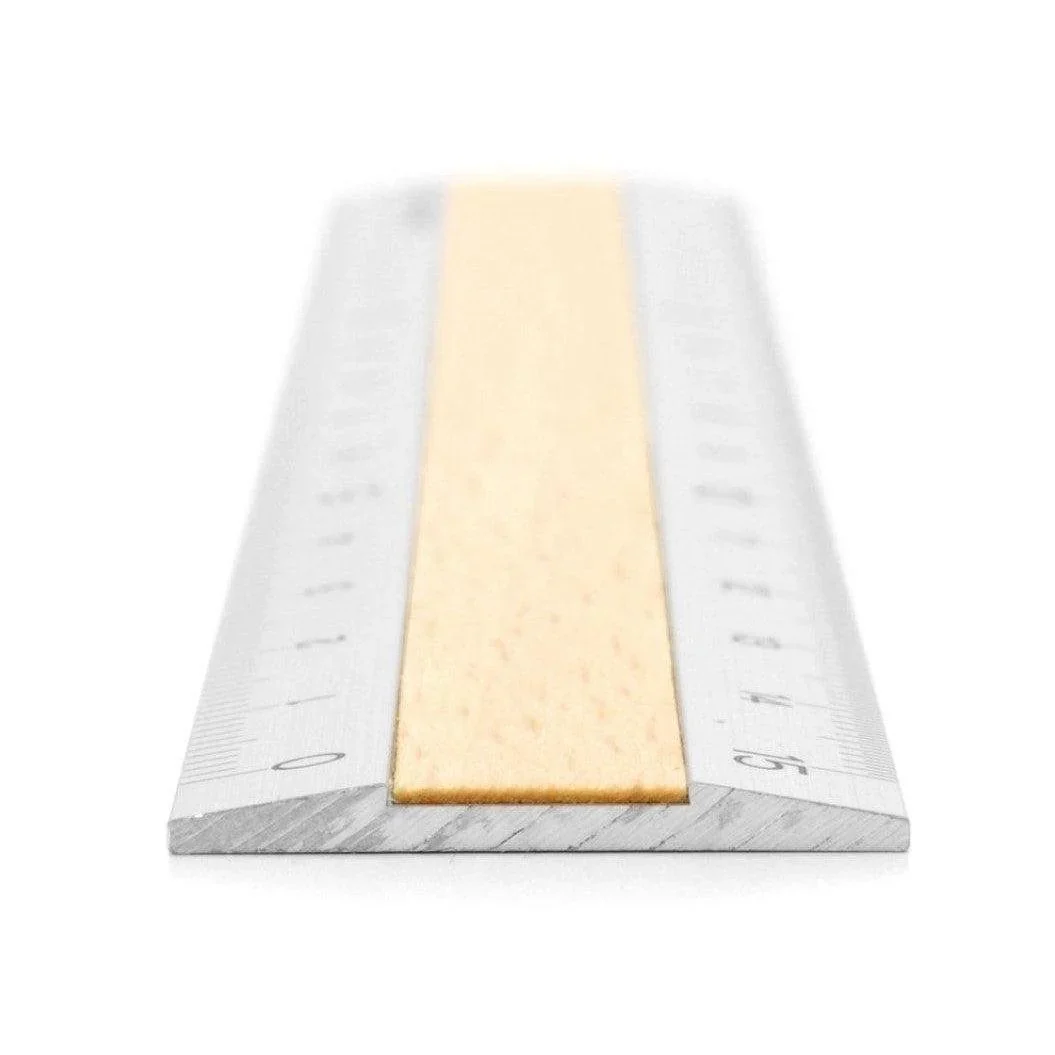 Midori Aluminium ruler 15cm Silver & Light Wood - Image 2