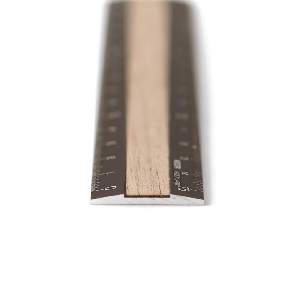 Midori Aluminium ruler 15cm Brown & Walnut - Image 2