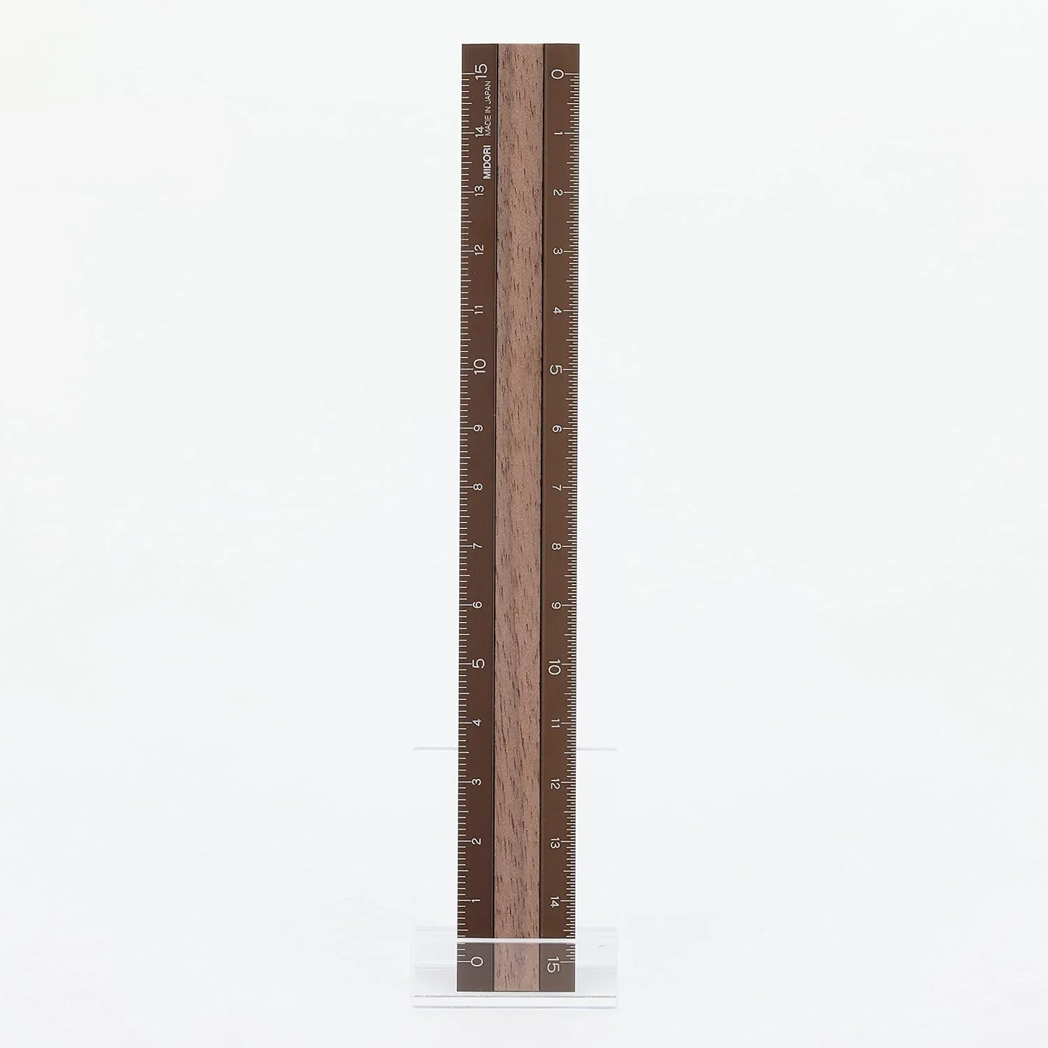 Midori Aluminium ruler 15cm Brown & Walnut - Image 5