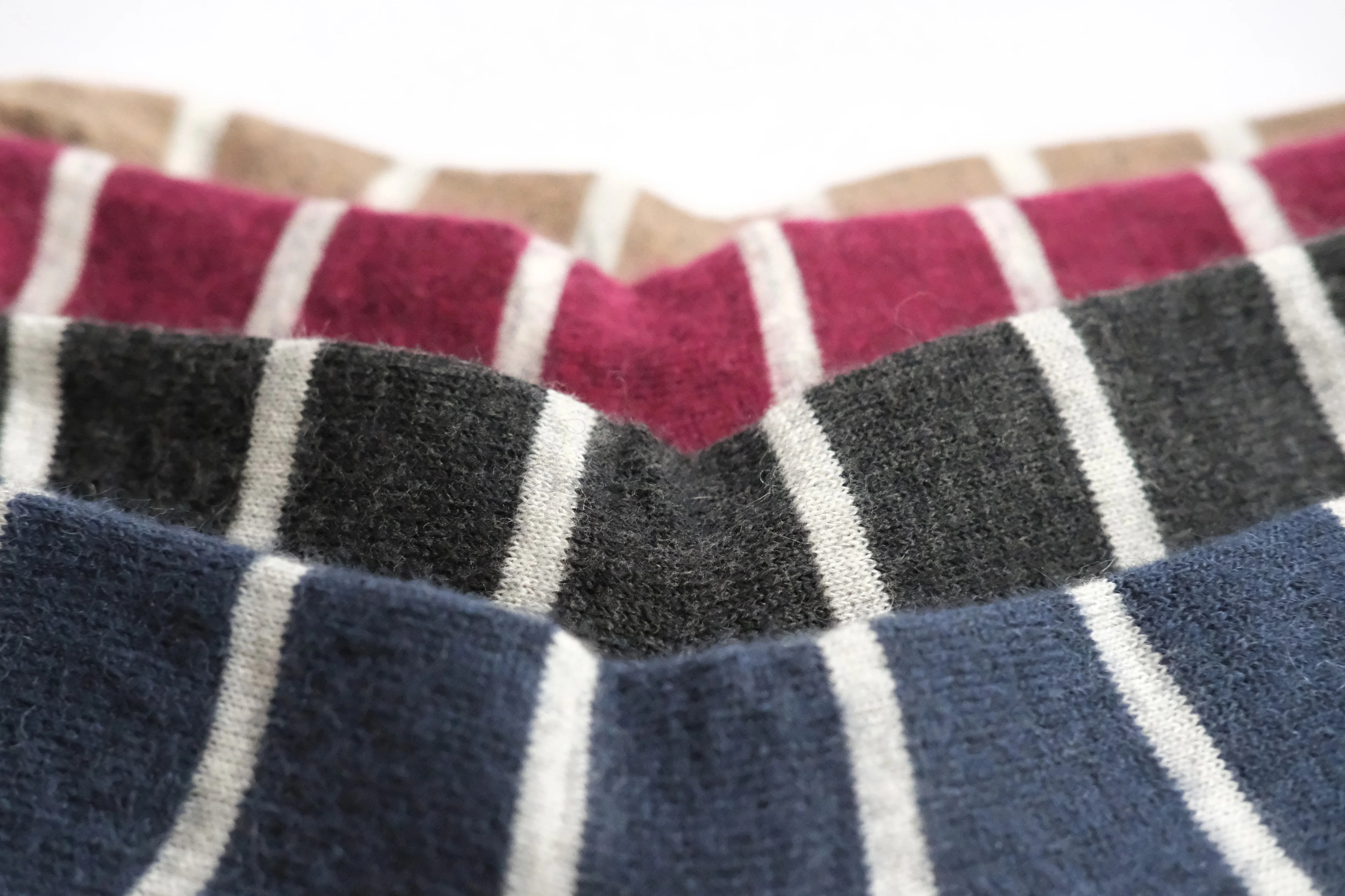 Mohair Wool Border Socks - Wine - Image 8