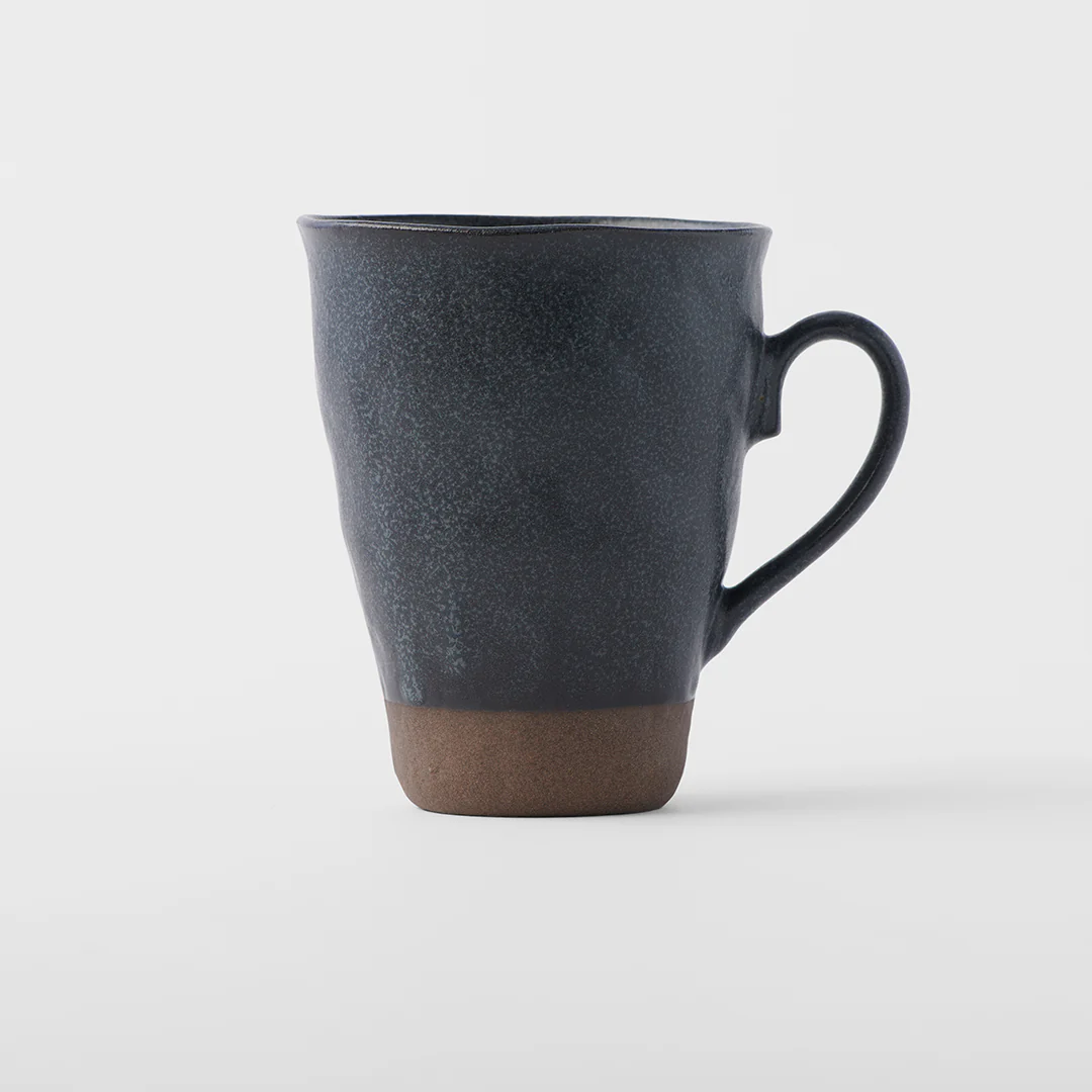 Mug with handle black wave 270ml