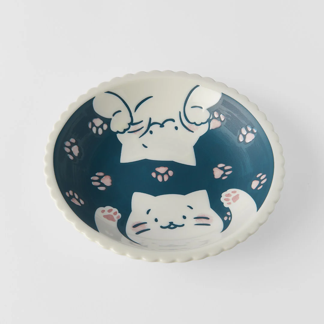 Navy Cat shallow bowl 21cm