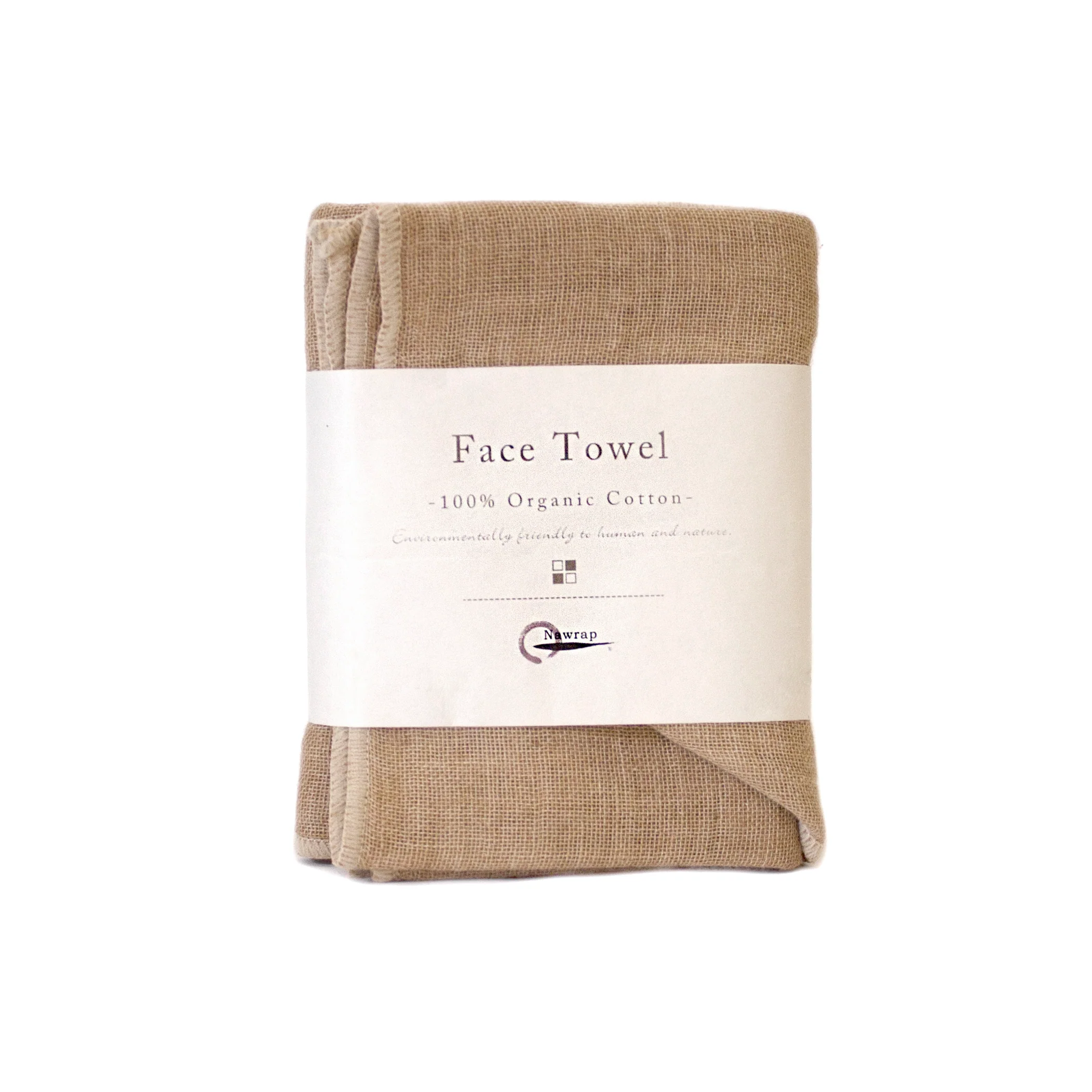 Organic Cotton Face Towel - Brown