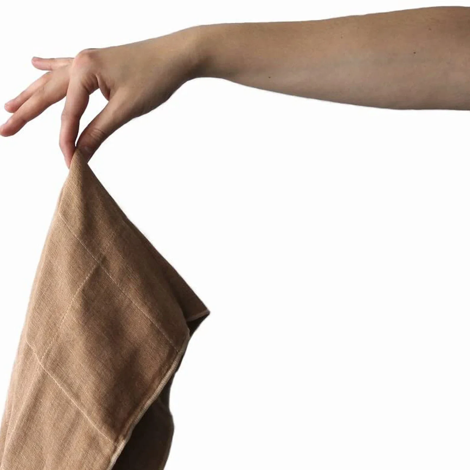 Organic Cotton Face Towel - Brown - Image 3