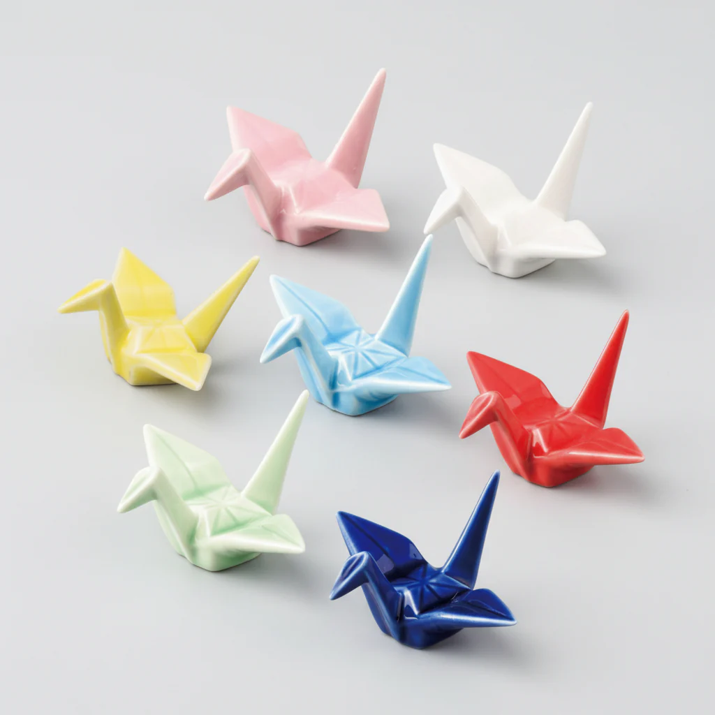 Origami Crane Chopstick Rest / White - Image 3