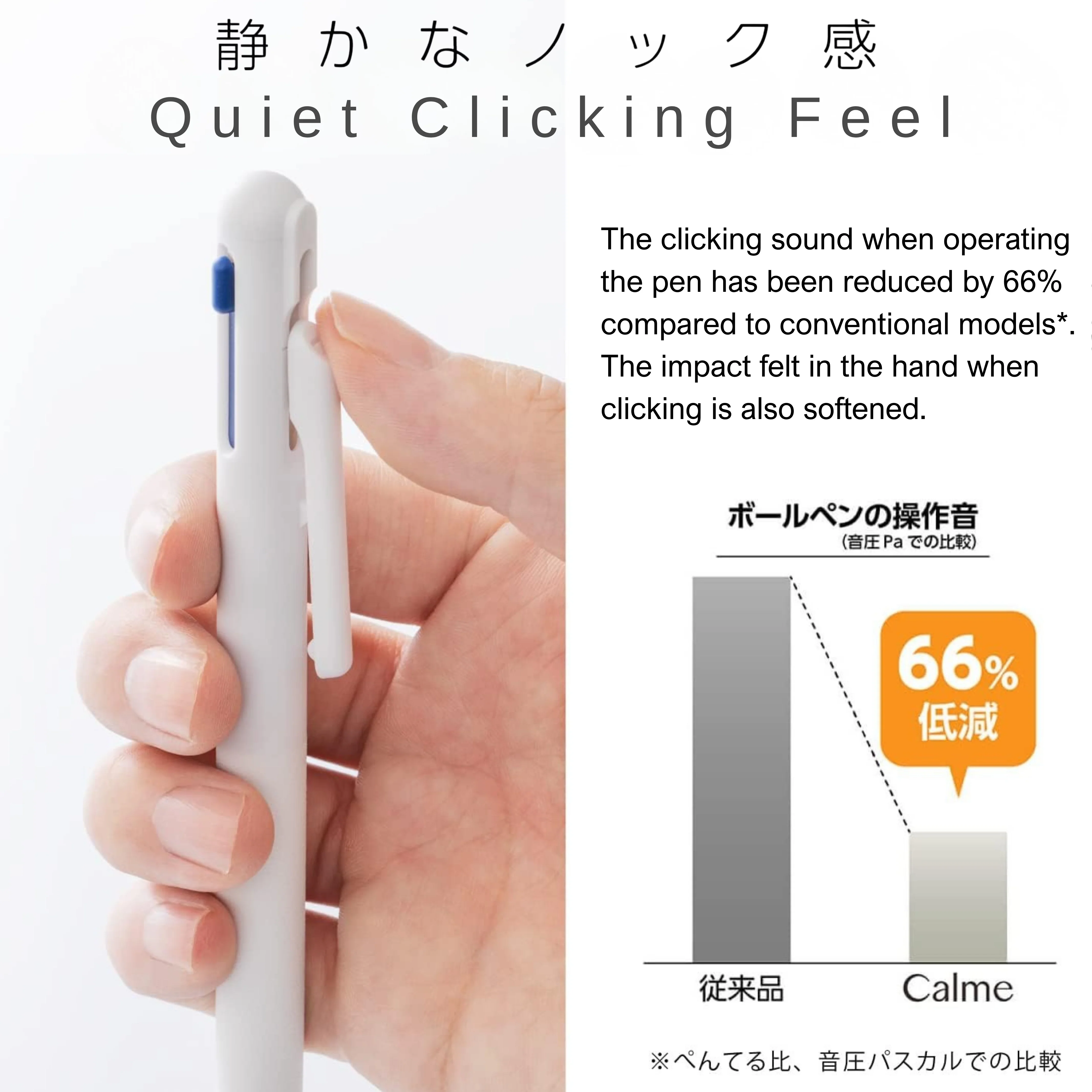 Pentel Calme 3 Colours Ballpoint Pen 0.5mm - Greyish White - Image 4