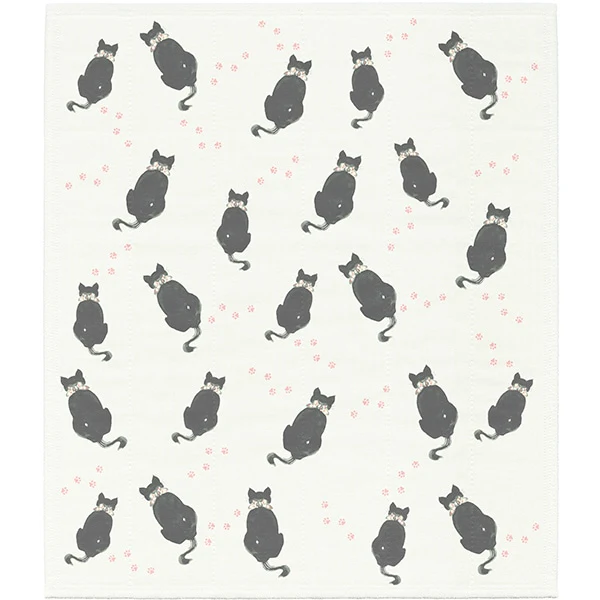 Printed Japanese Dishcloth - Black Cat - Image 2