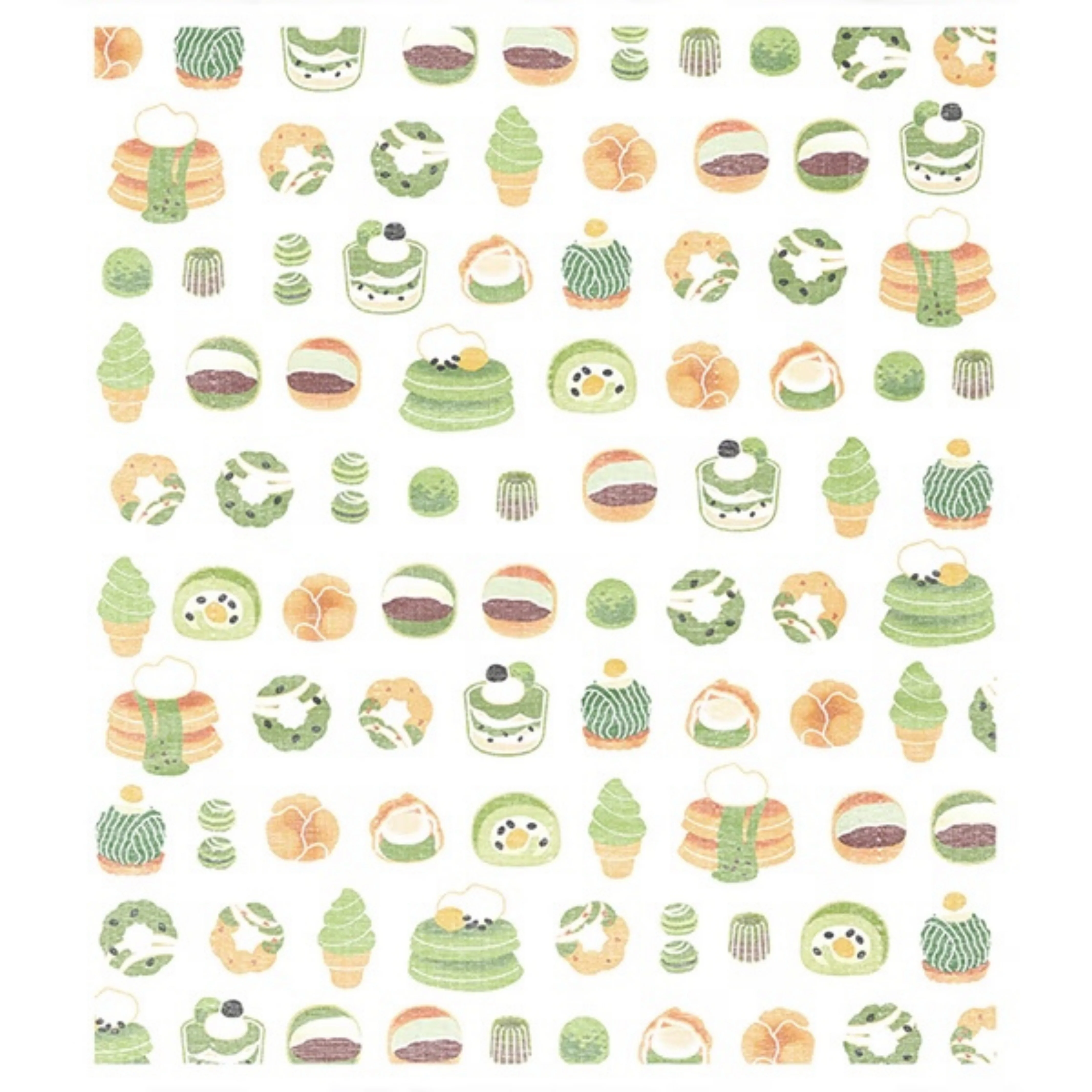 Printed Japanese Dishcloth - Japanese Matcha Sweets - Image 2