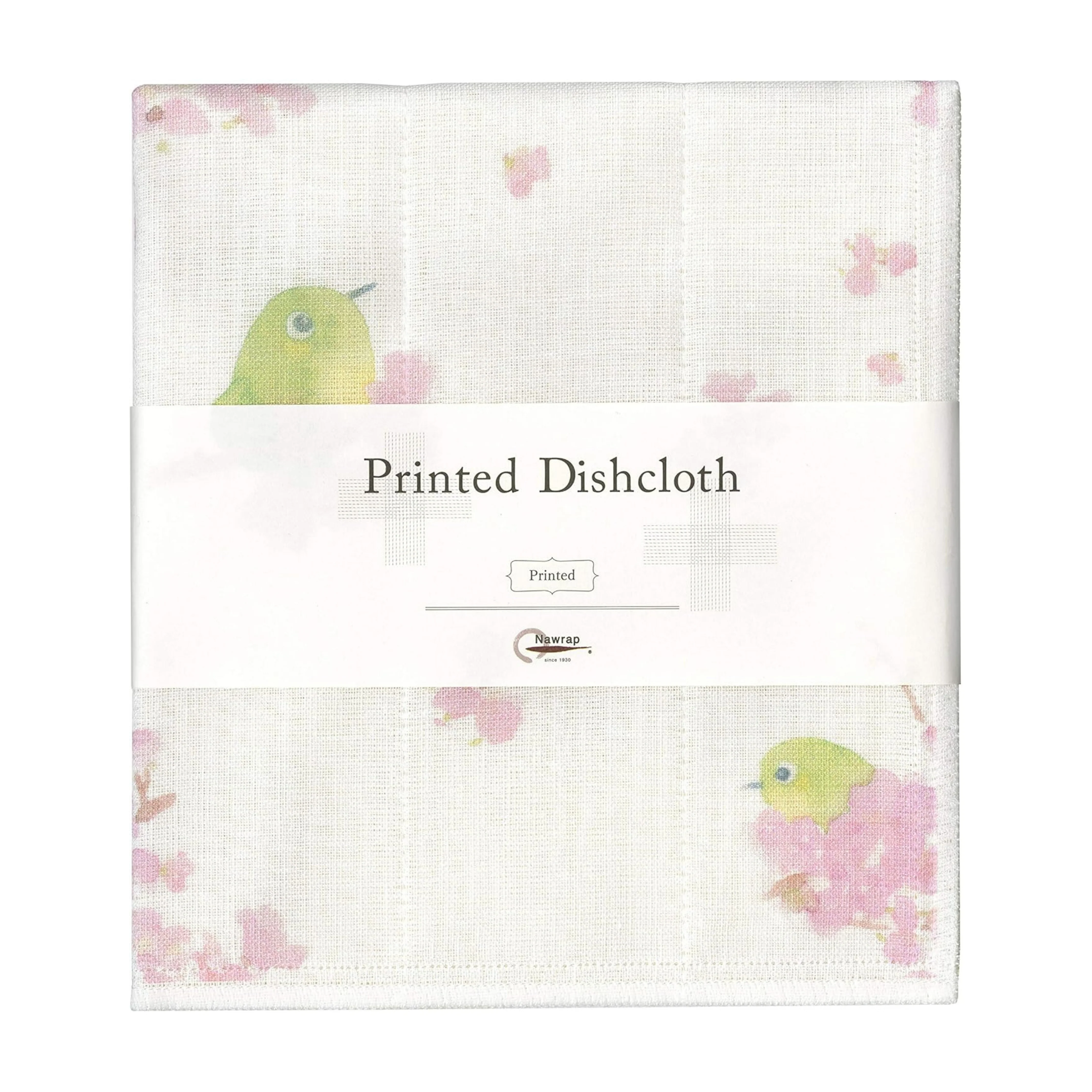 Printed Japanese Dishcloth - Japanese White-eye Bird