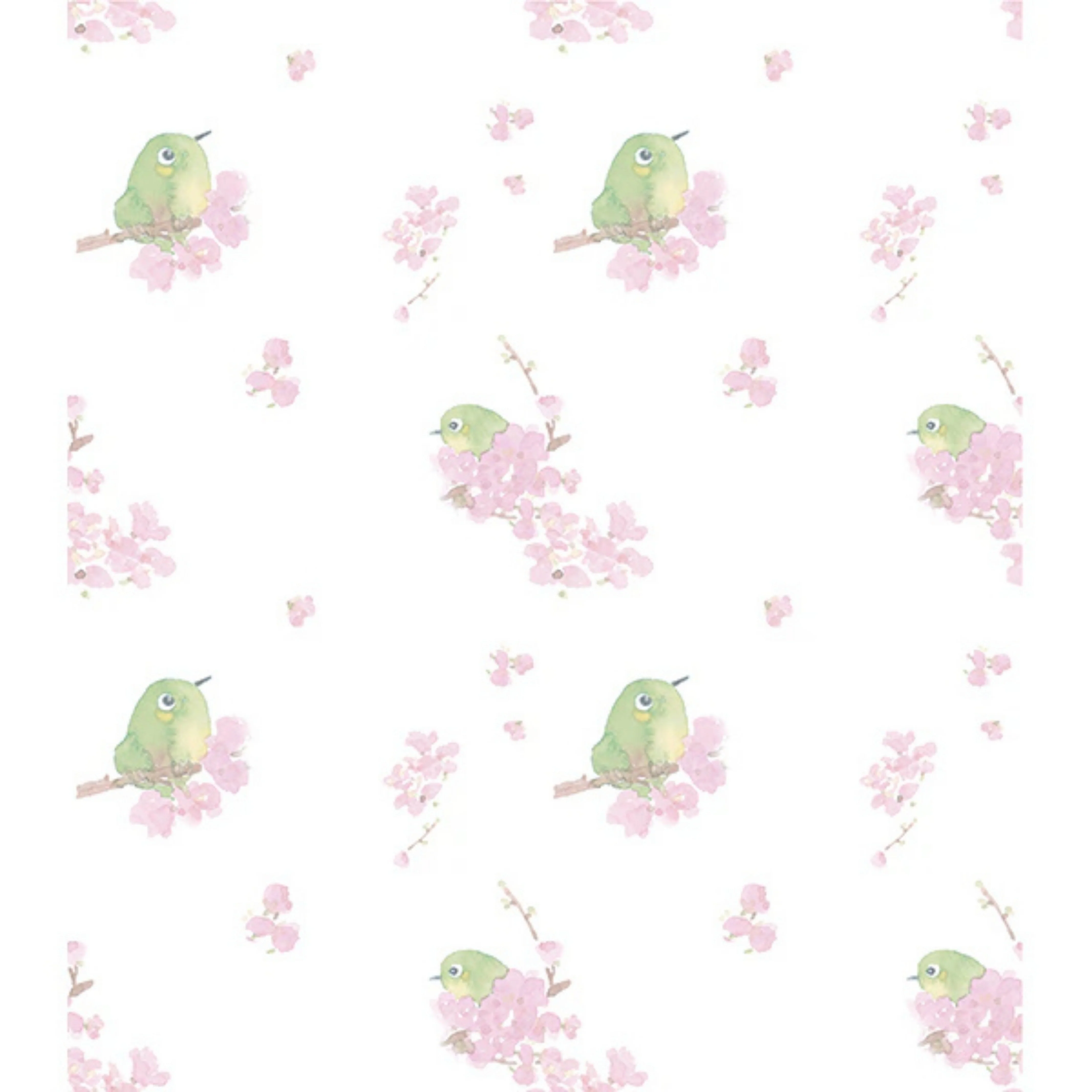 Printed Japanese Dishcloth - Japanese White-eye Bird - Image 2