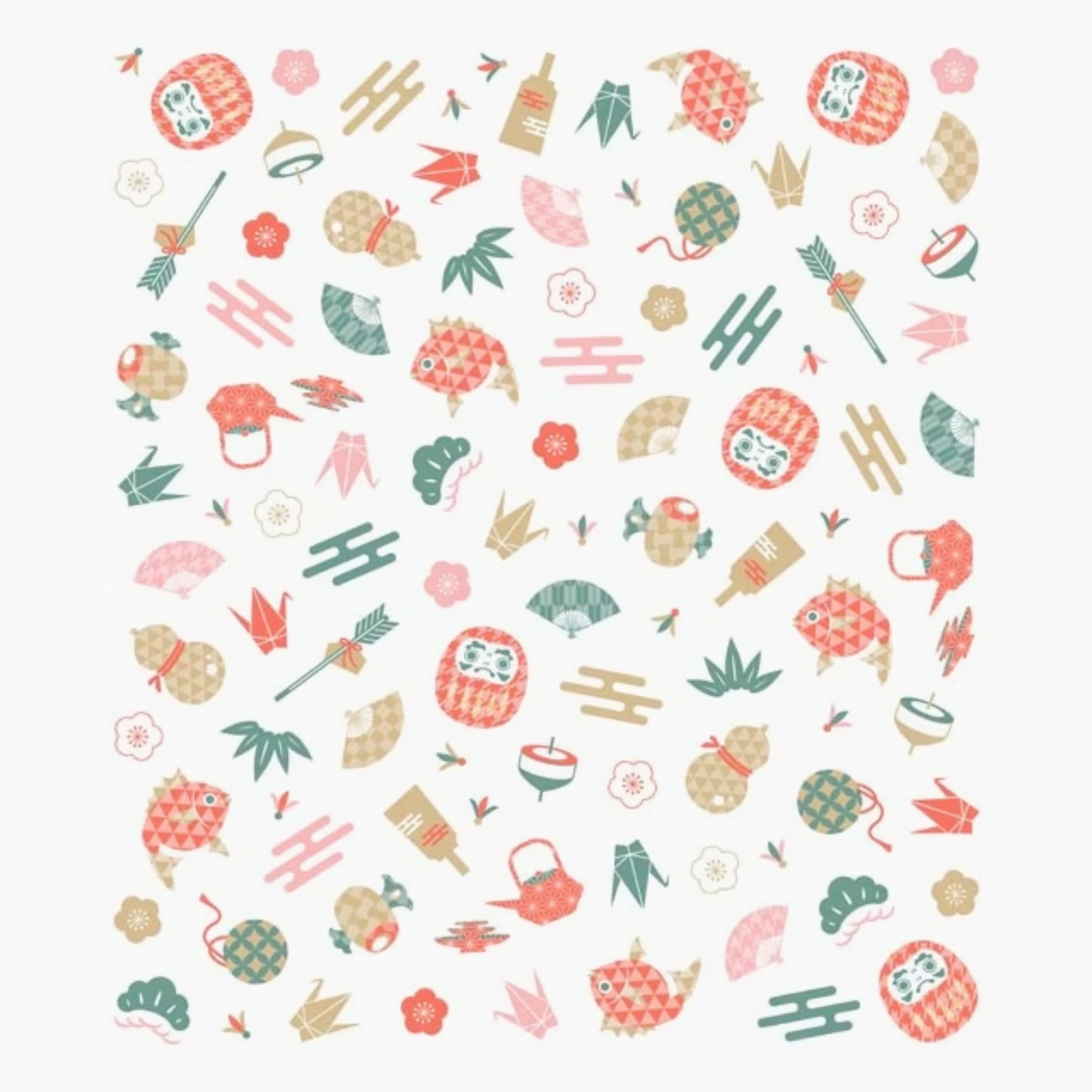 Printed Japanese Dishcloth - Symbol of Good Fortune - Image 2