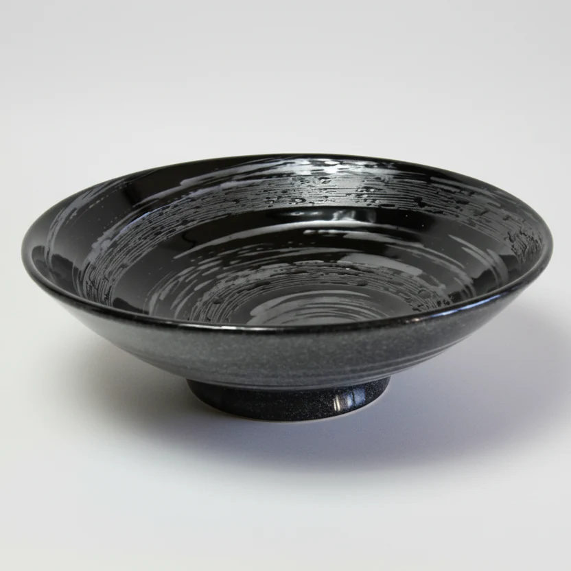 Gunmetal Swirl Ramen Bowl 24cm