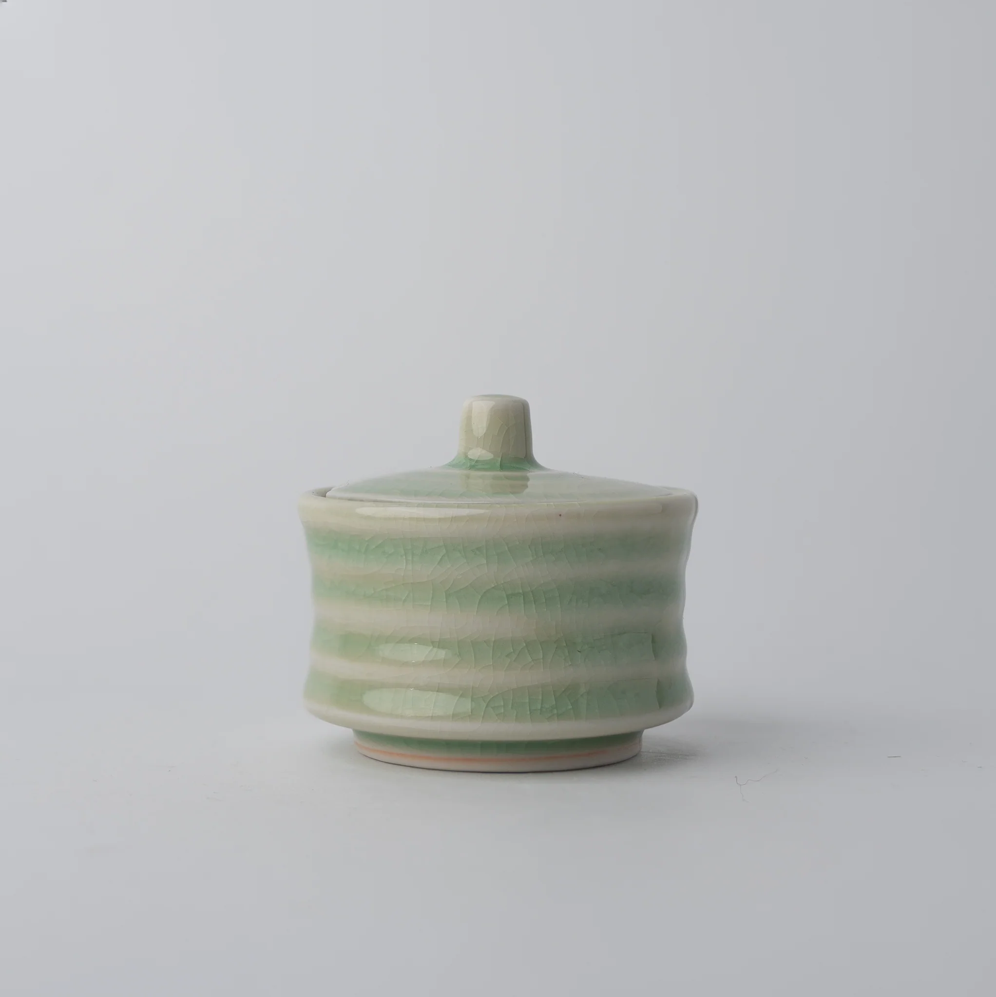 Sugar Pot Ribbed Celadon 116ml - Image 3
