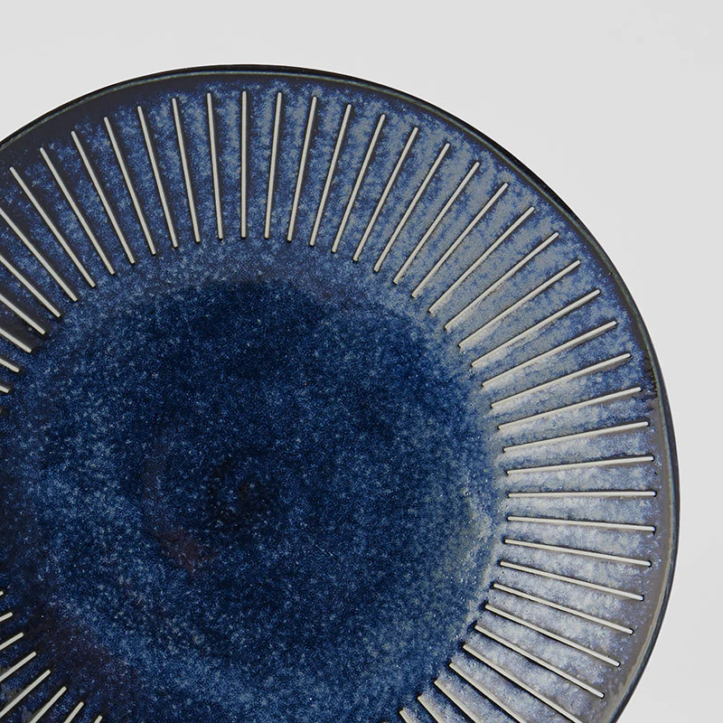 Ridged Indigo dinner plate 25cm - Image 2