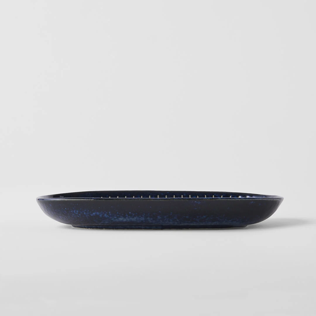 Ridged Indigo oval plate 19cm - Image 5