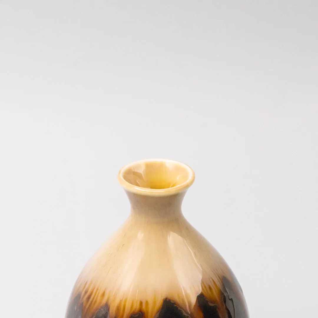 Sake Jug Black Gloss Sunflower Drip 300ml - Image 2
