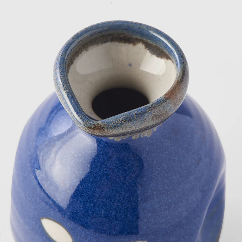Sake jug dark blue with white kanji 275ml - Image 4