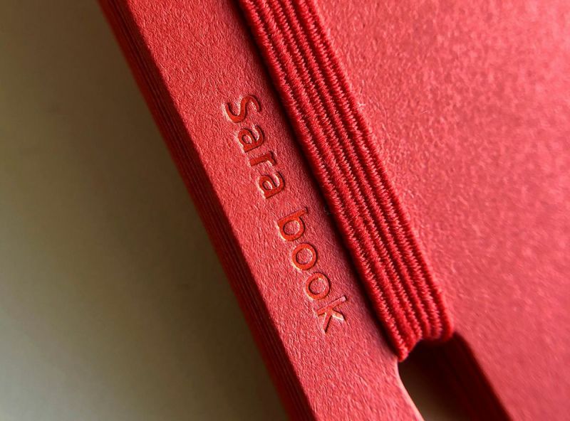 Sara Book Customisable Japanese Design Notebook - Red - Image 3