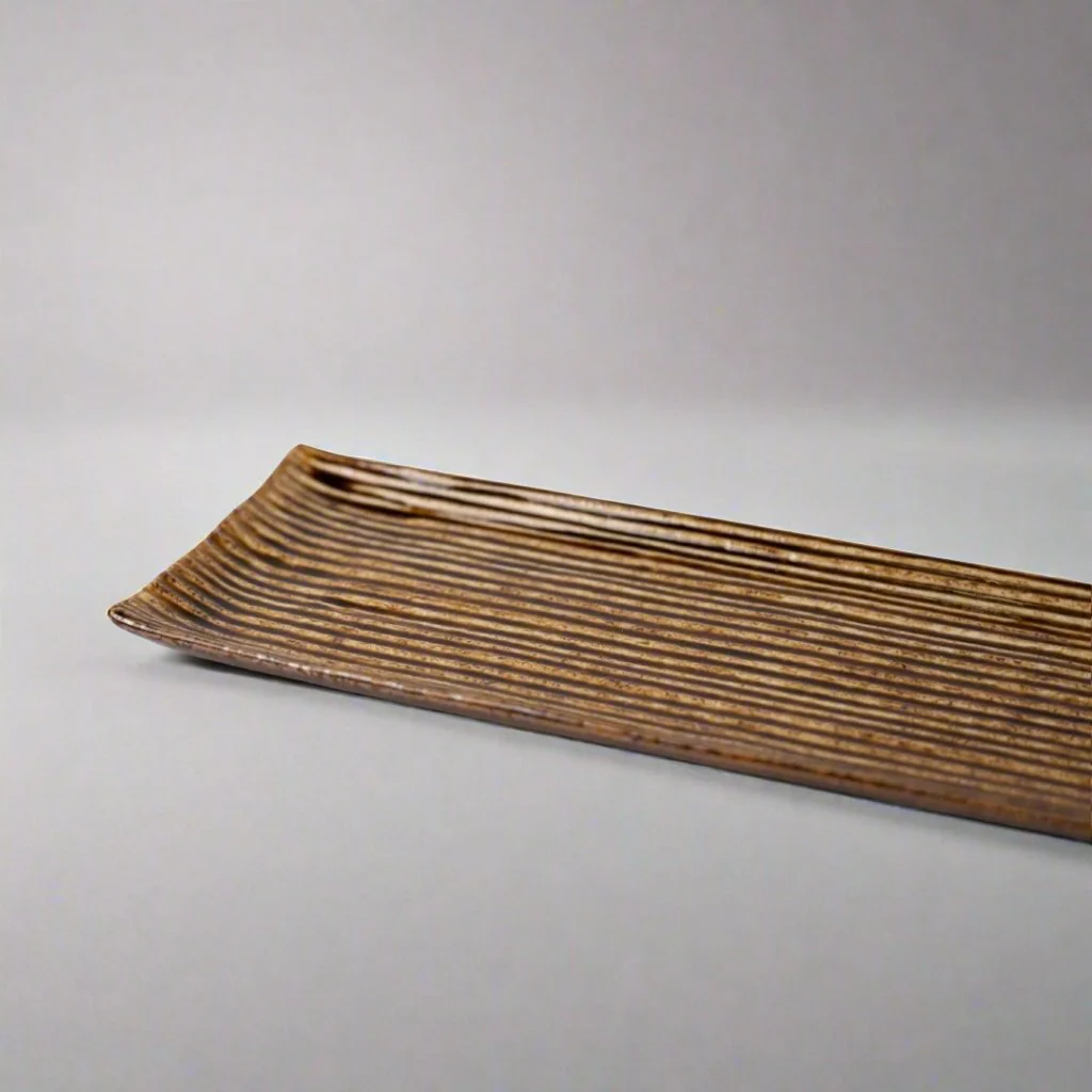 Sashimi Plate Amber Contour Glaze 33.2cm - Image 2
