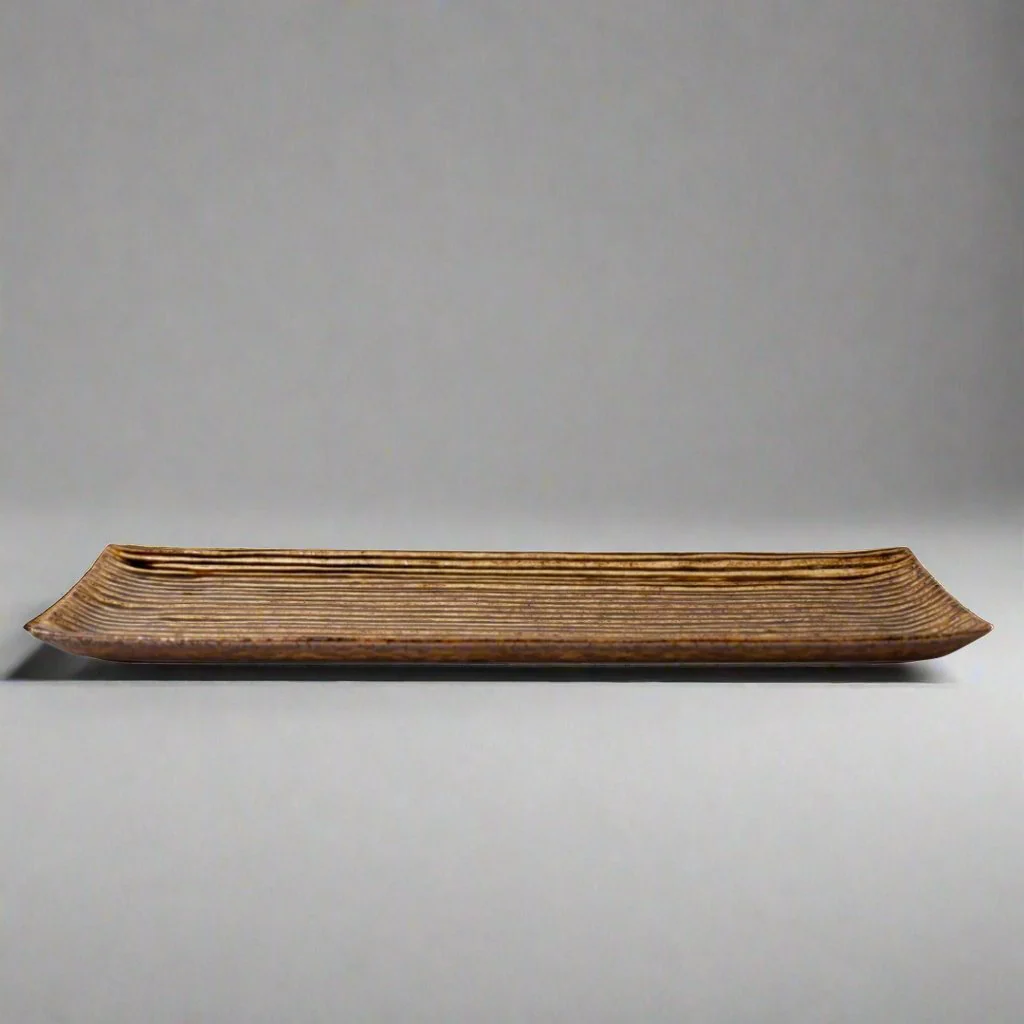 Sashimi Plate Amber Contour Glaze 33.2cm - Image 3