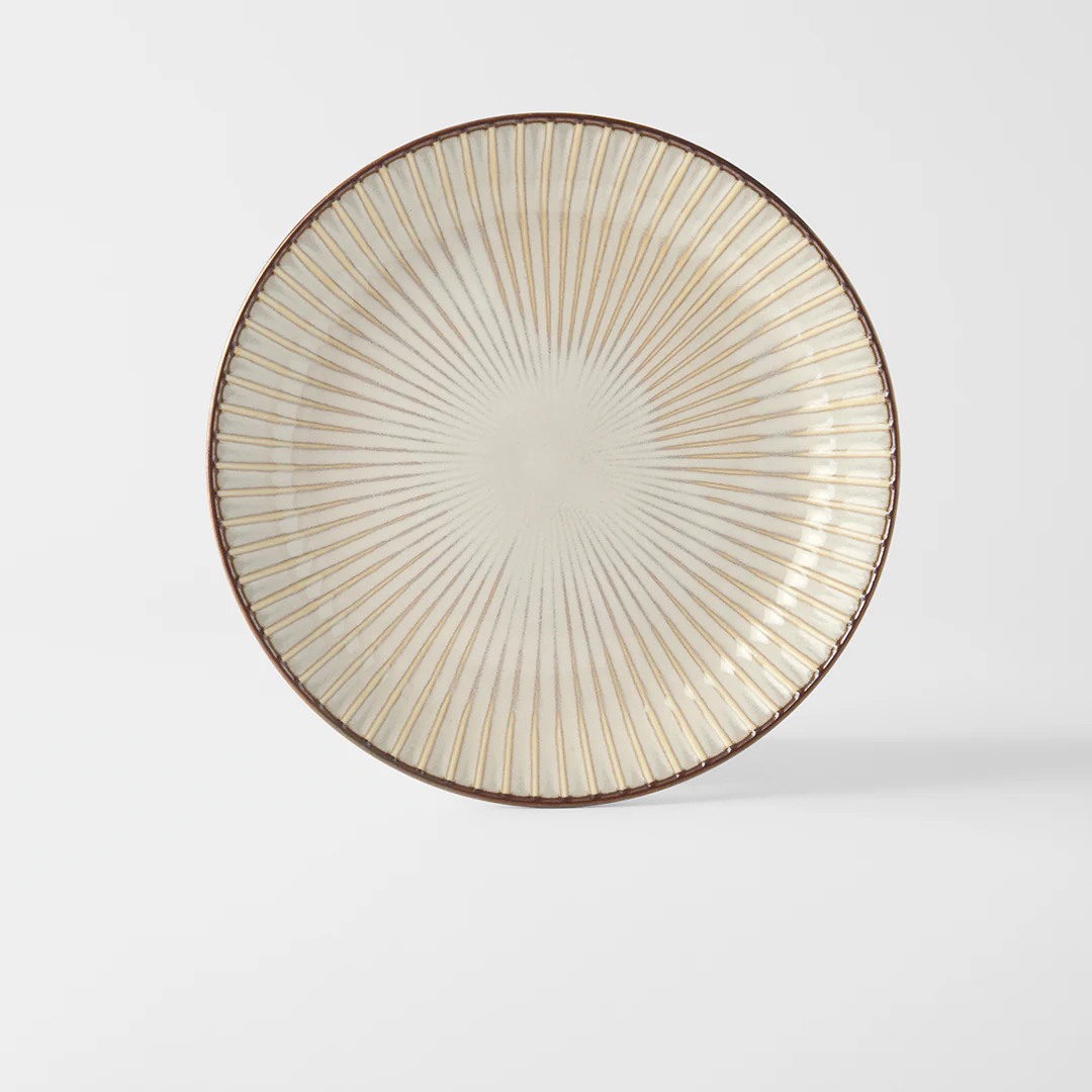 Sendan Shiro high rim plate 22cm
