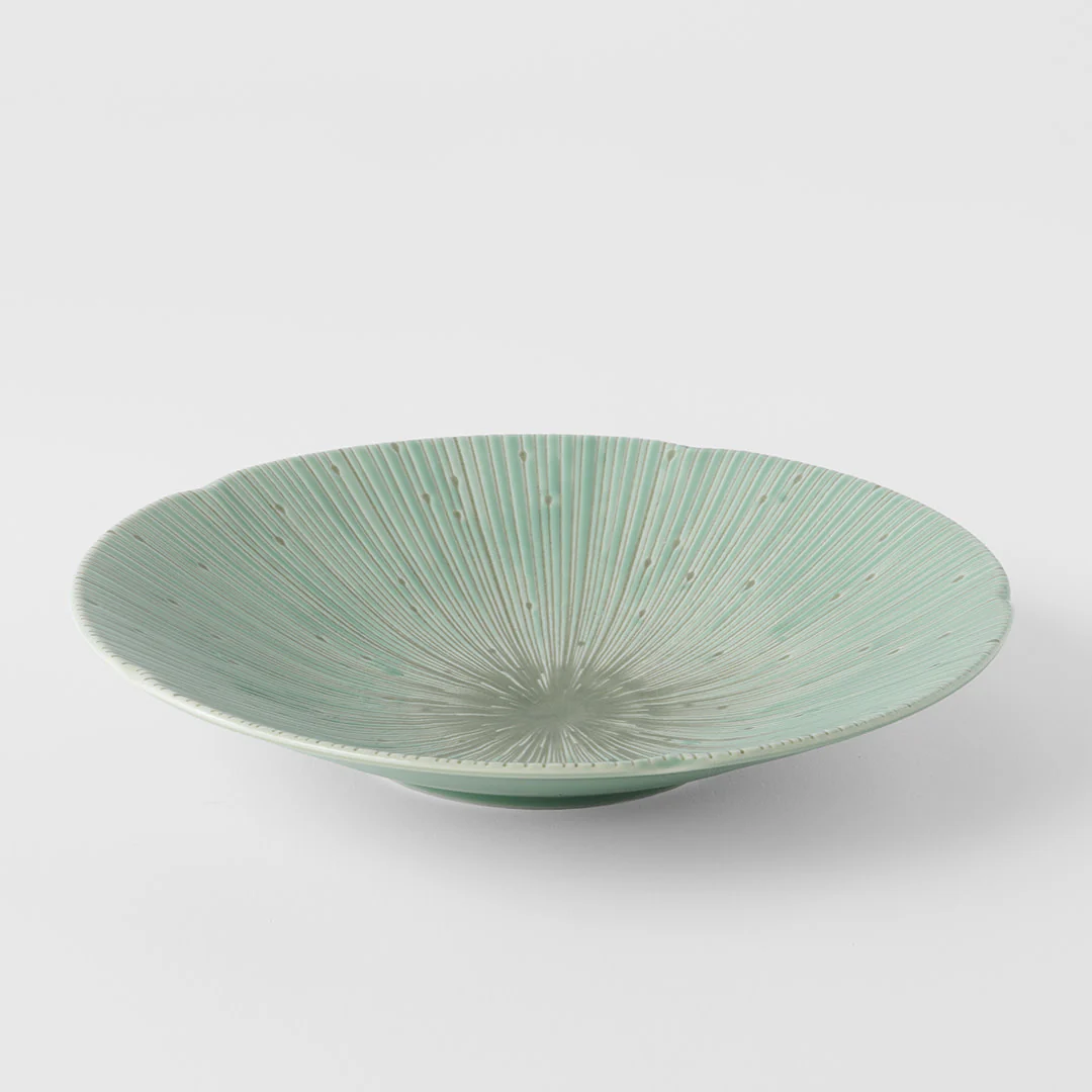 Ice Drift Green Shallow Bowl 22cm