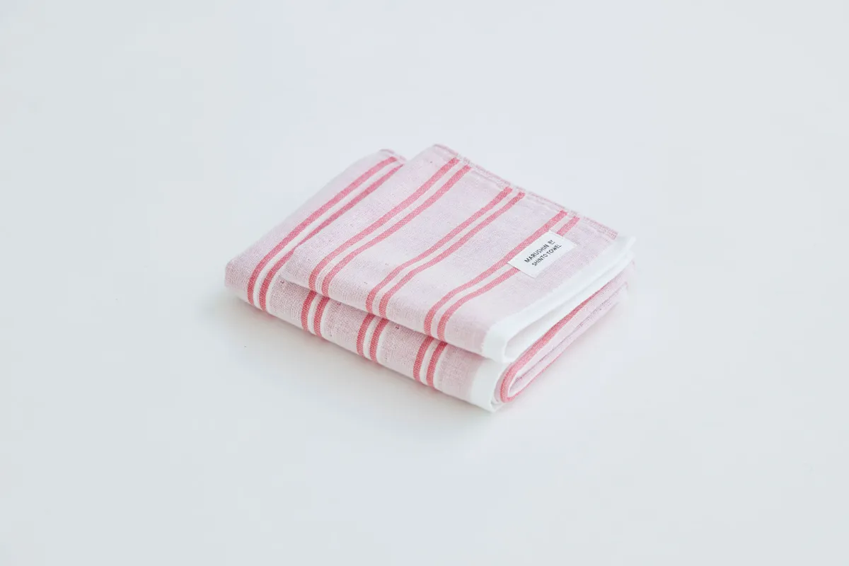 Marushin Shima Towel Double Stripe - Red