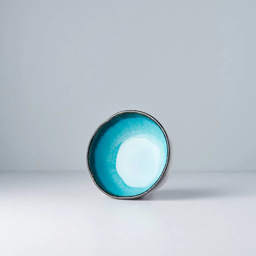 Sky Blue round uneven edged bowl 14cm - Image 2