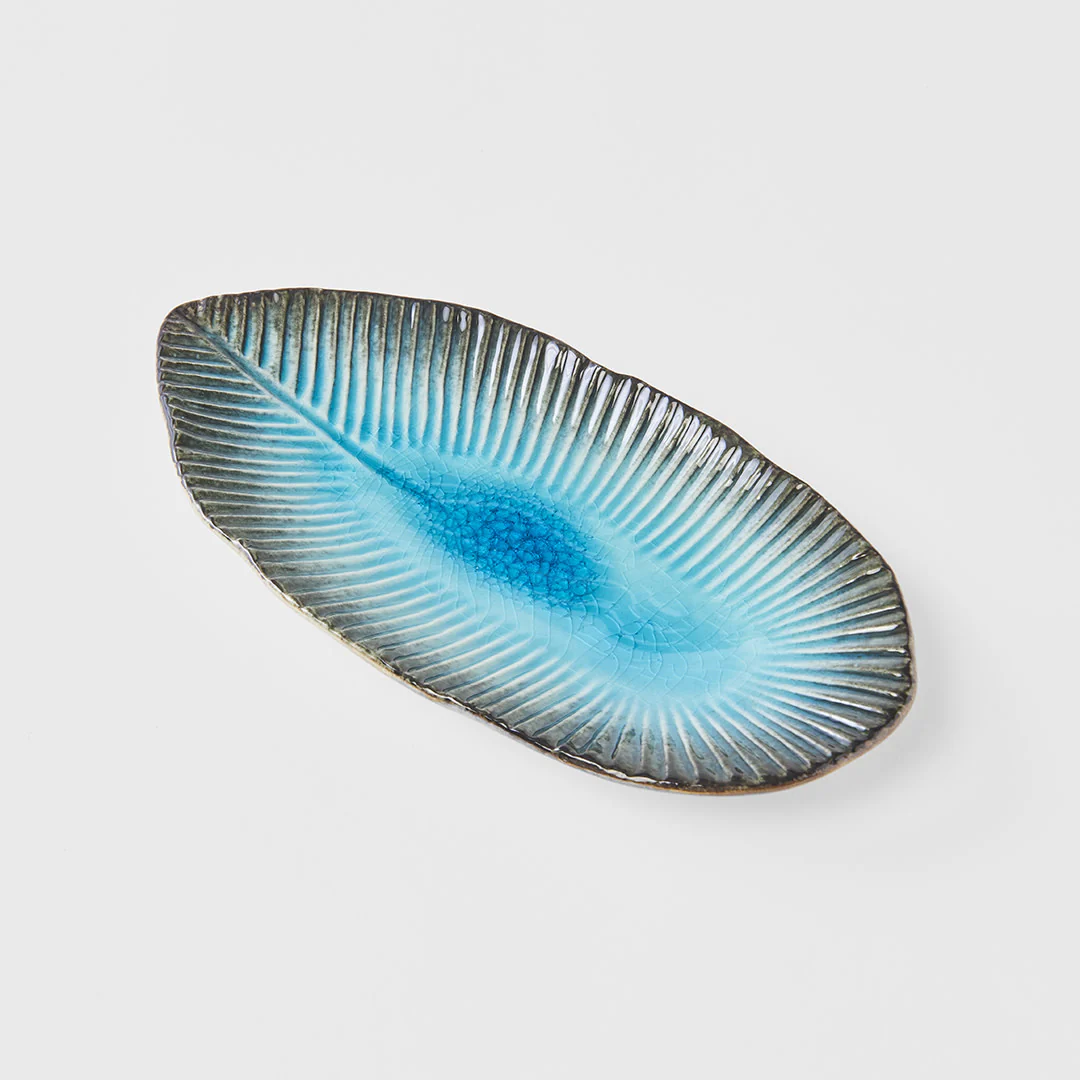 Sky Blue ridged oval plate 21cm - Image 2