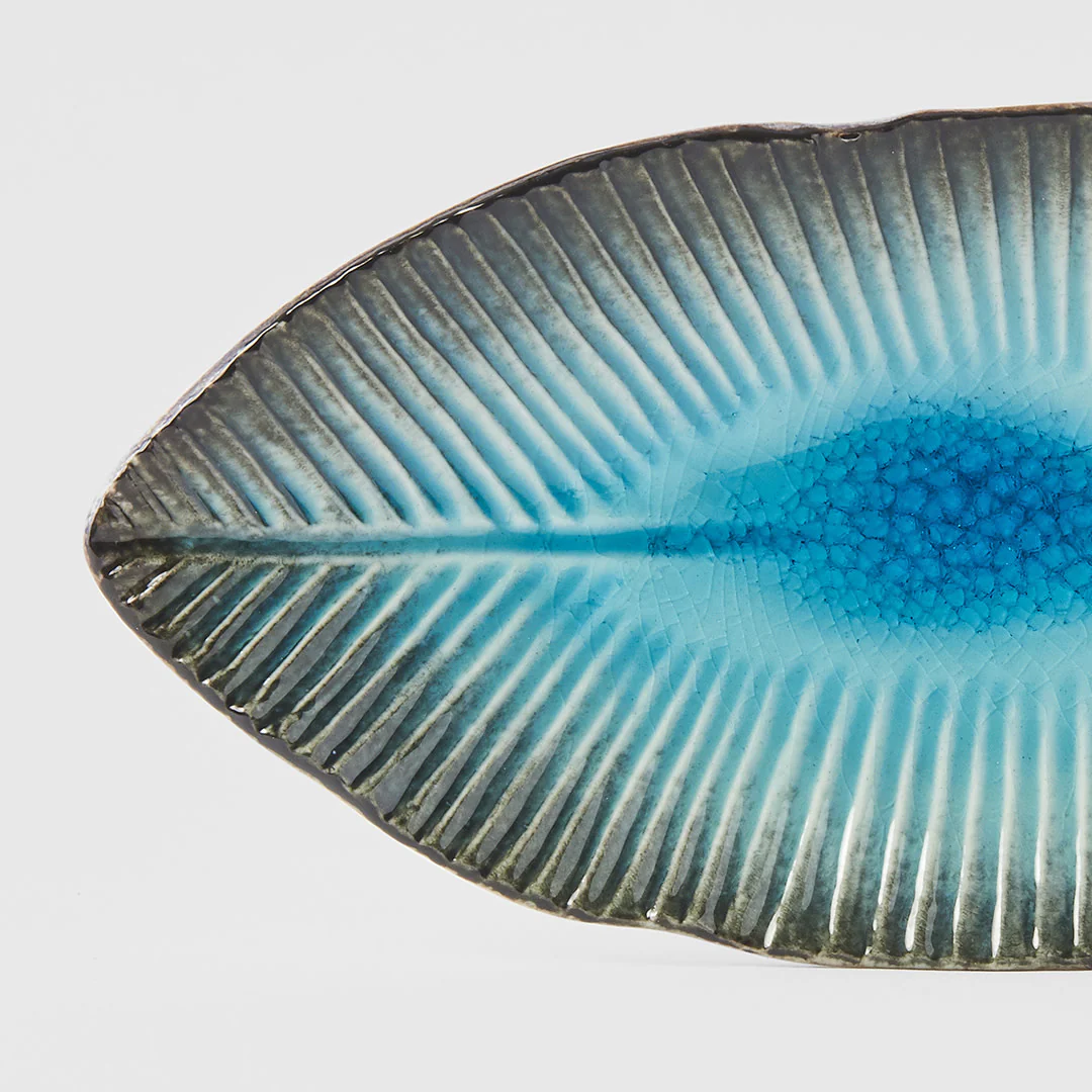 Sky Blue ridged oval plate 21cm - Image 3